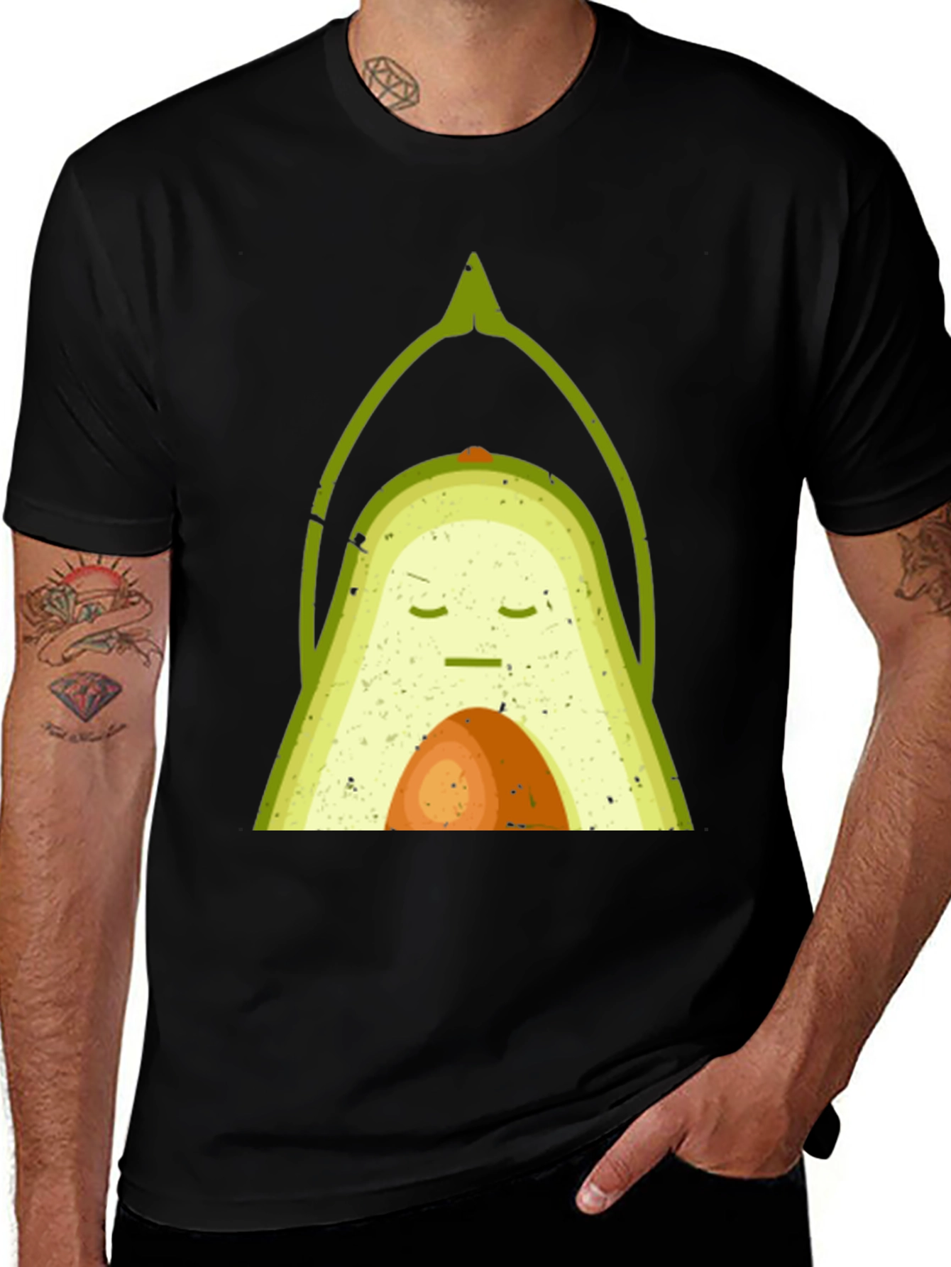 Variant 15 of Avocado Yoga Meditation T-Shirt - Relax and Breathe