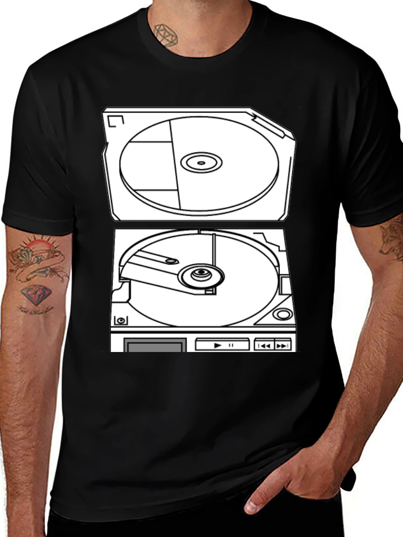 Variant 14 of Retro Turntable Graphic T-Shirt