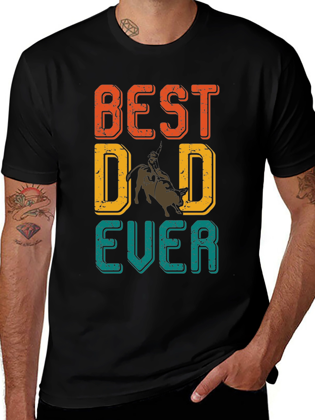 Variant 12 of Best Dad Ever Rodeo Graphic T-Shirt