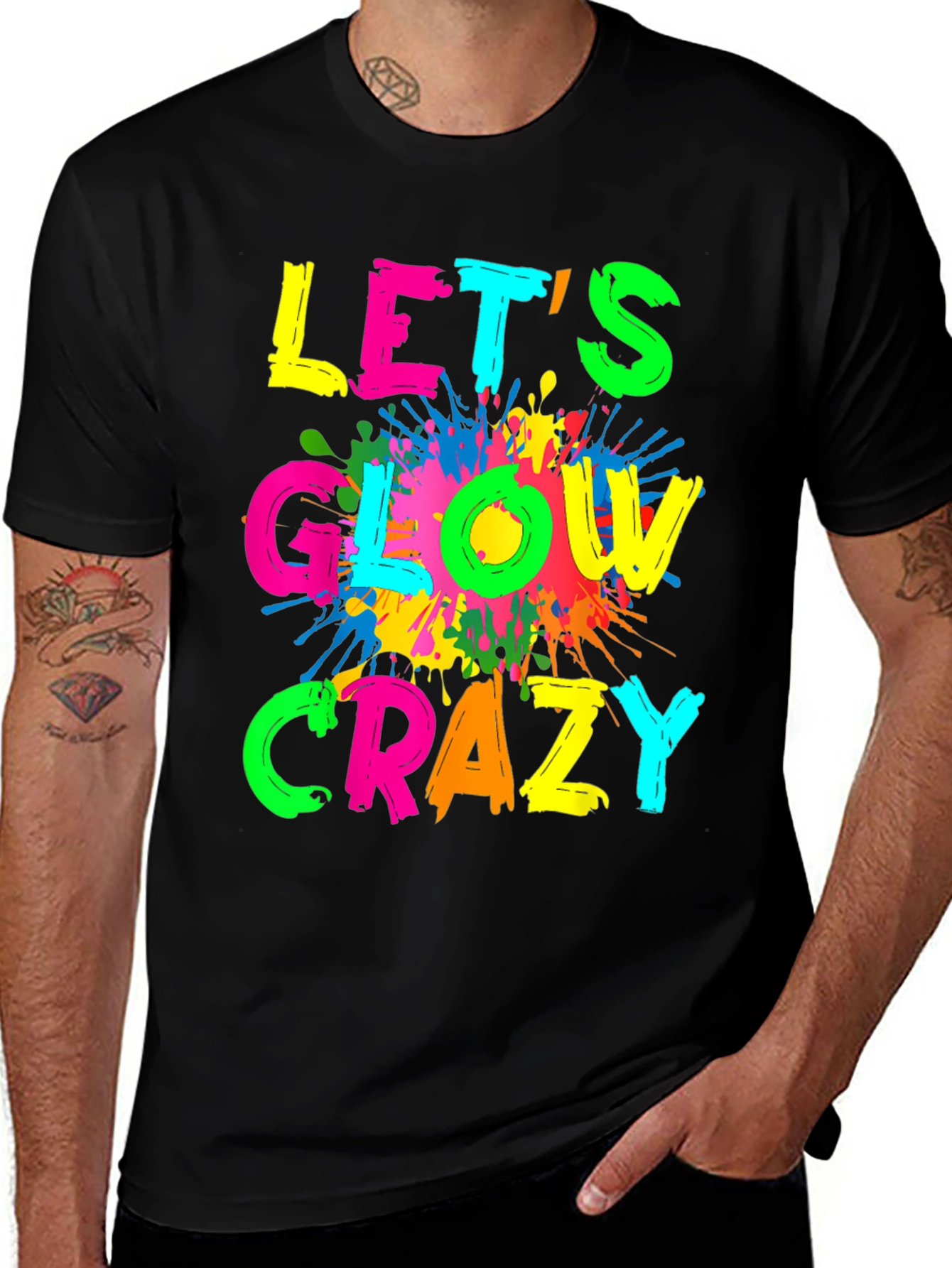 Variant 10 of Let's Glow Crazy Colorful Graphic T-Shirt