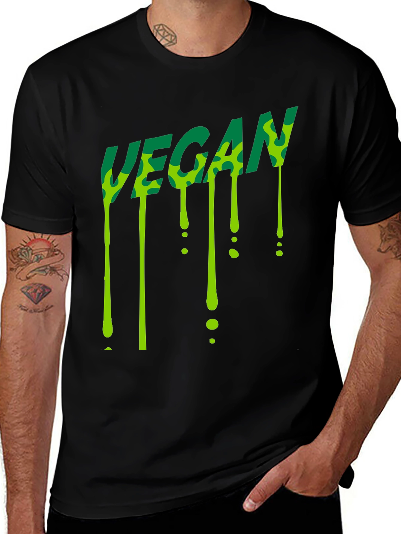 Variant 24 of Vegan Drip Graphic Tee - Modern Casual T-Shirt