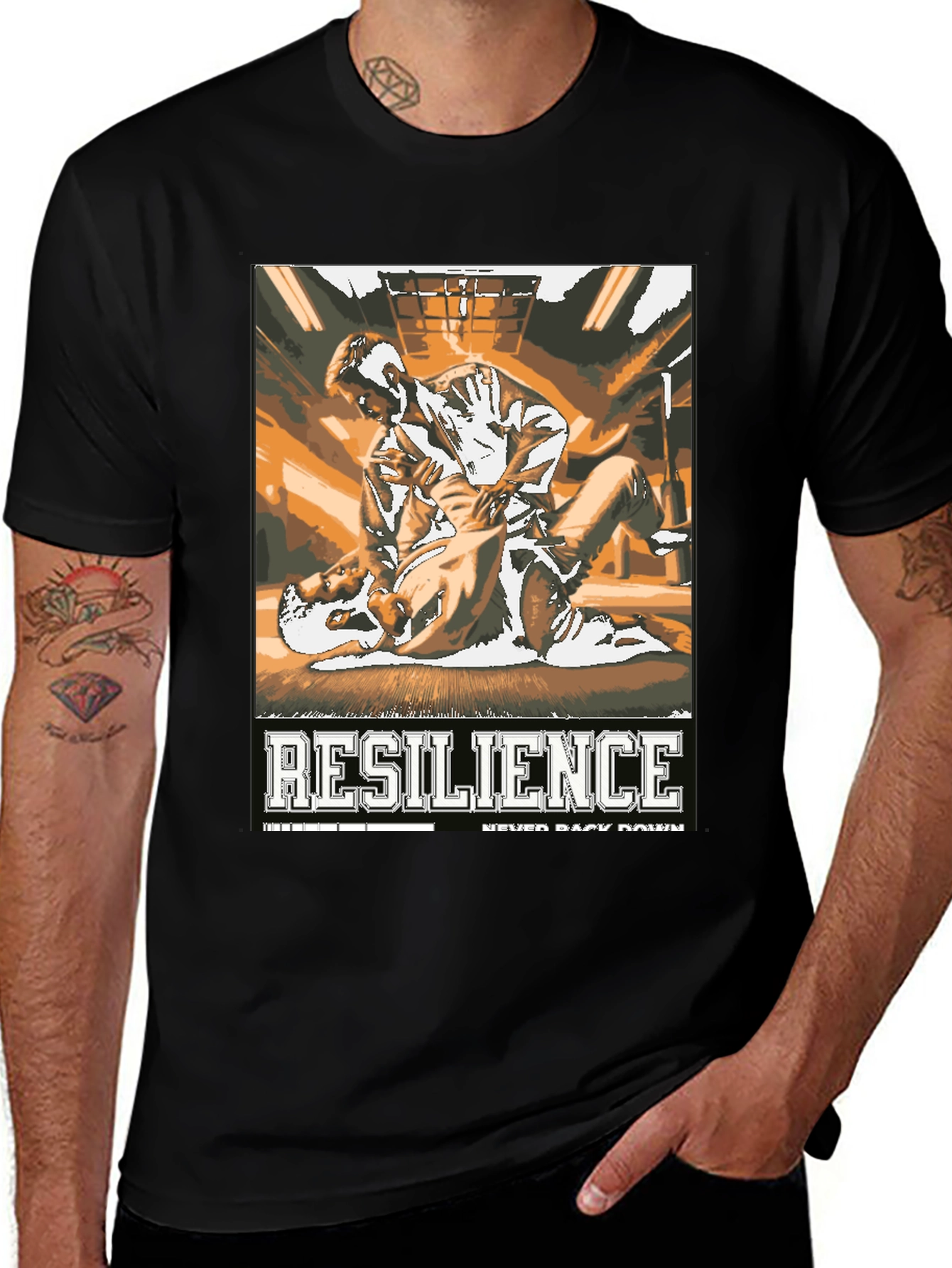 Variant 4 of Resilience Jiu Jitsu T-Shirt - Never Back Down