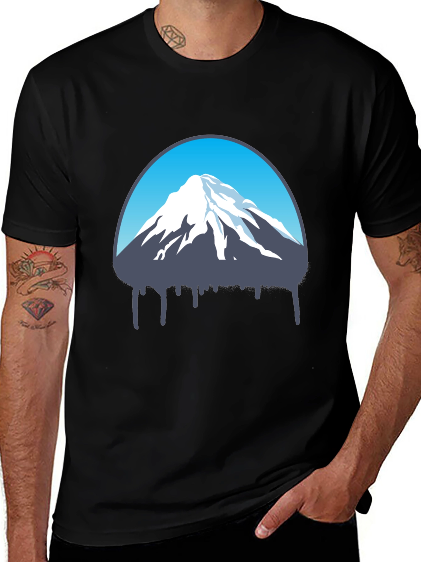 Variant 16 of Mountain Graphic Print Black T-Shirt