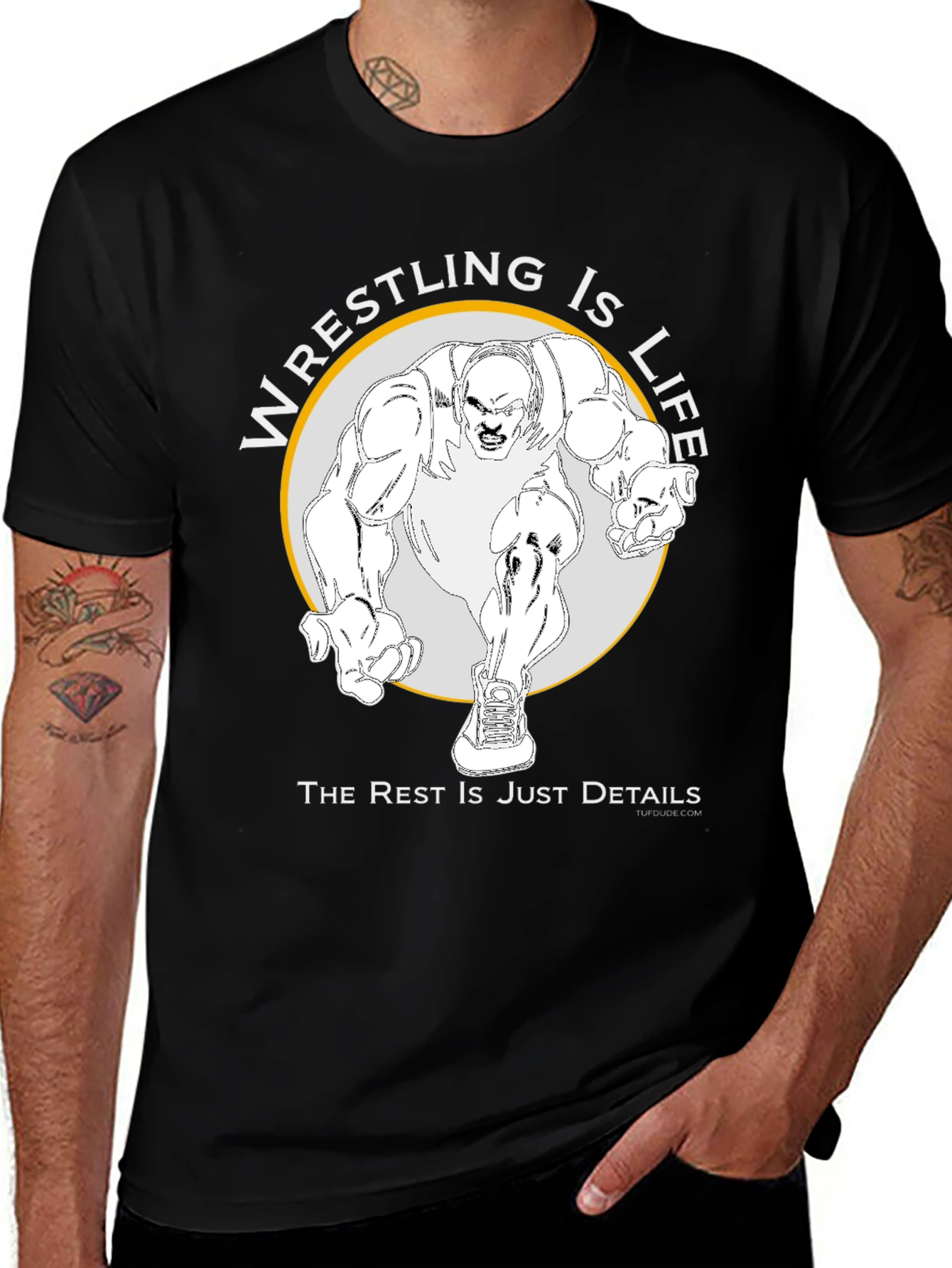 Variant 30 of Wrestling Is Life Black Graphic Tee