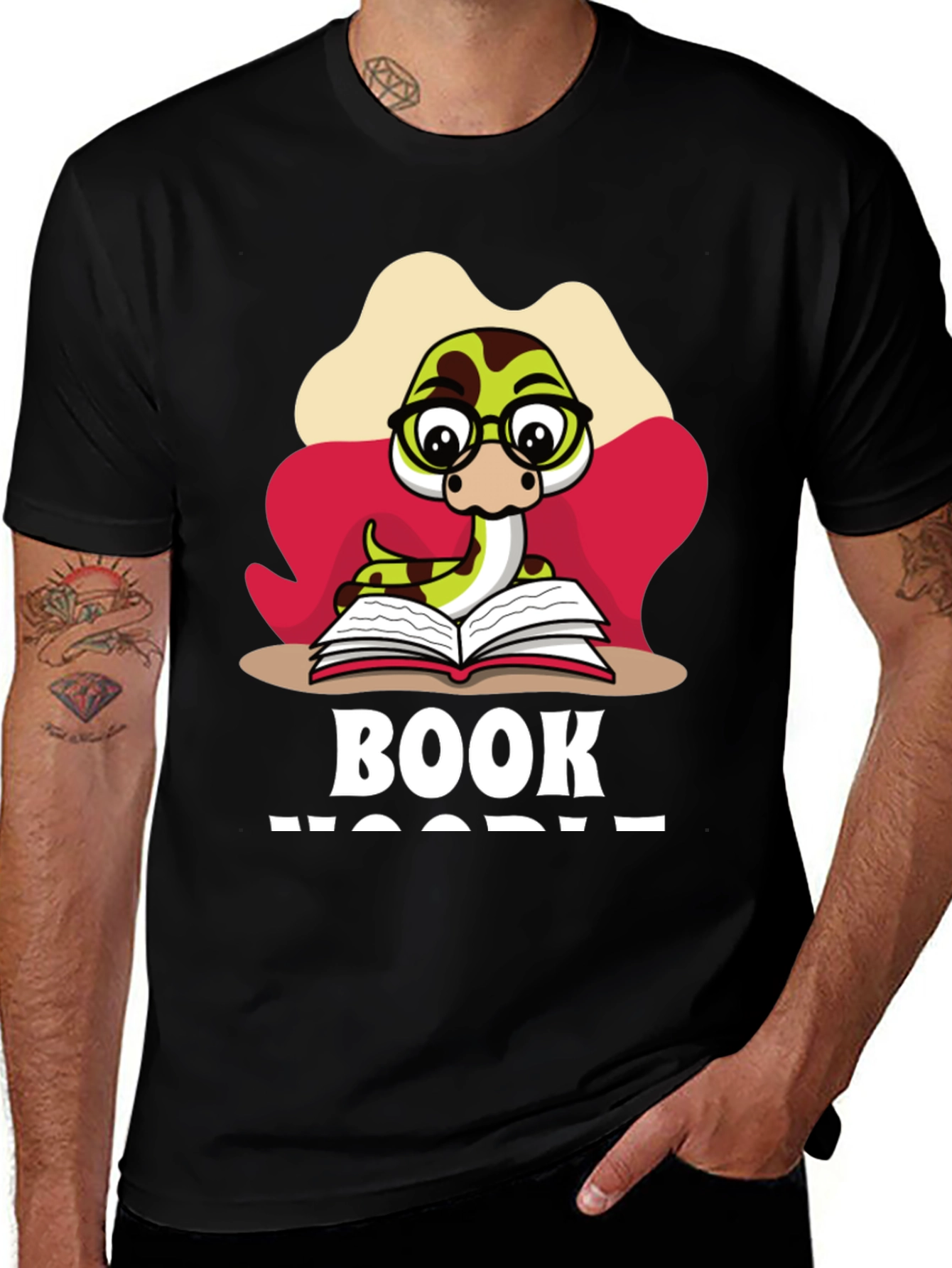 Variant 21 of Bookworm Snake T-Shirt - Novelty Tee