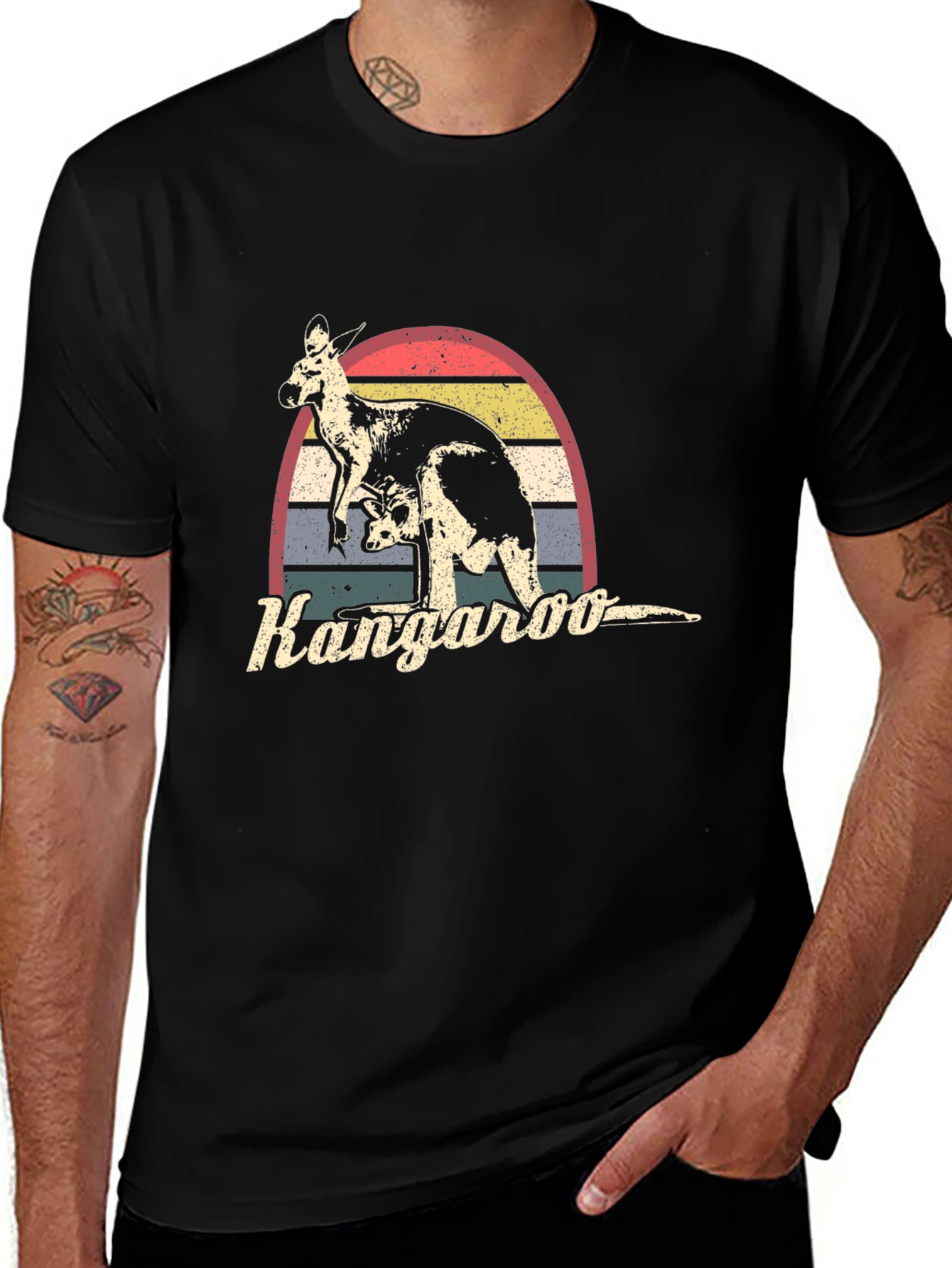 Variant 26 of Retro Kangaroo Graphic T-Shirt