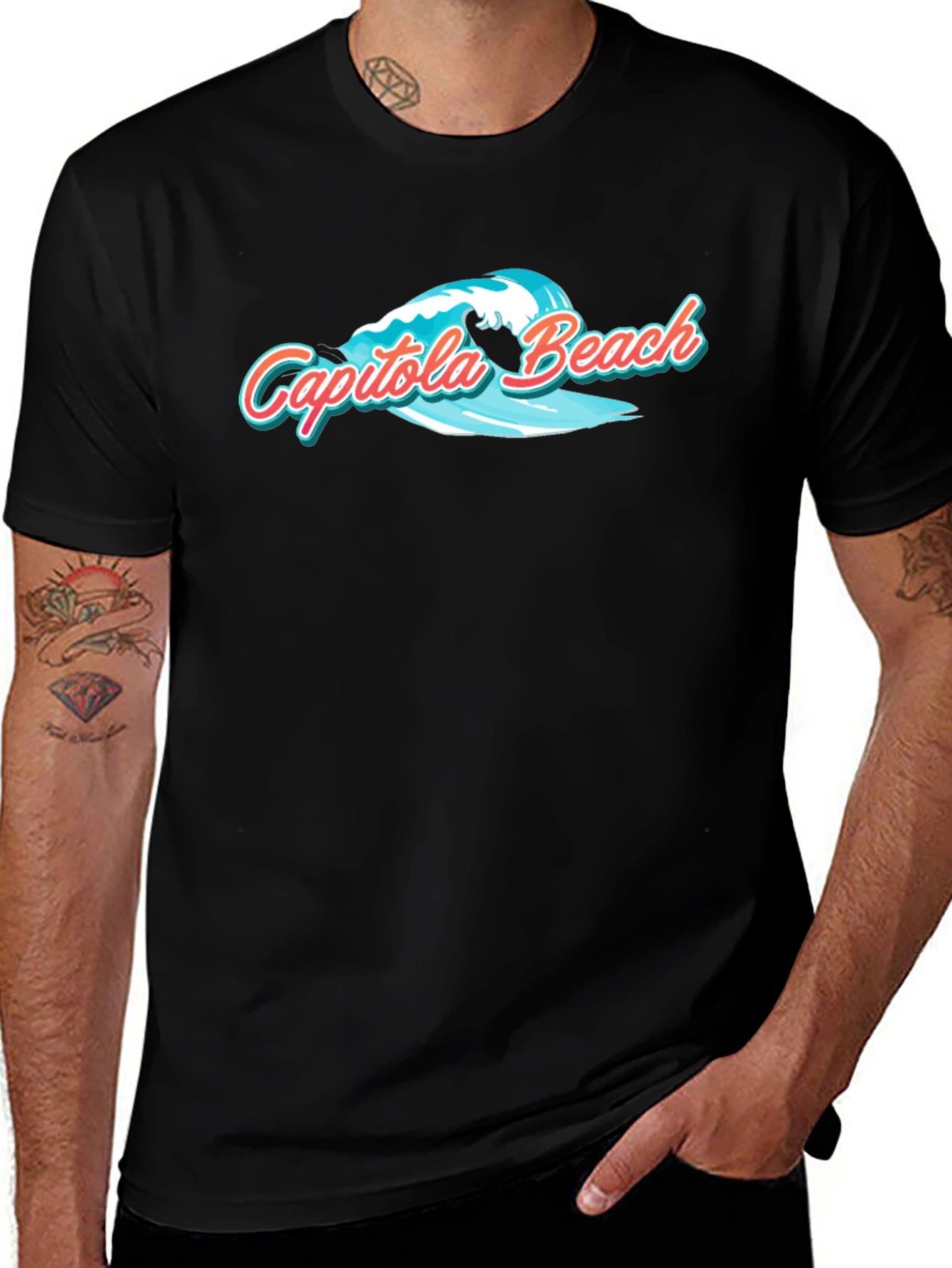 Capitola Beach Graphic T-Shirt - Black