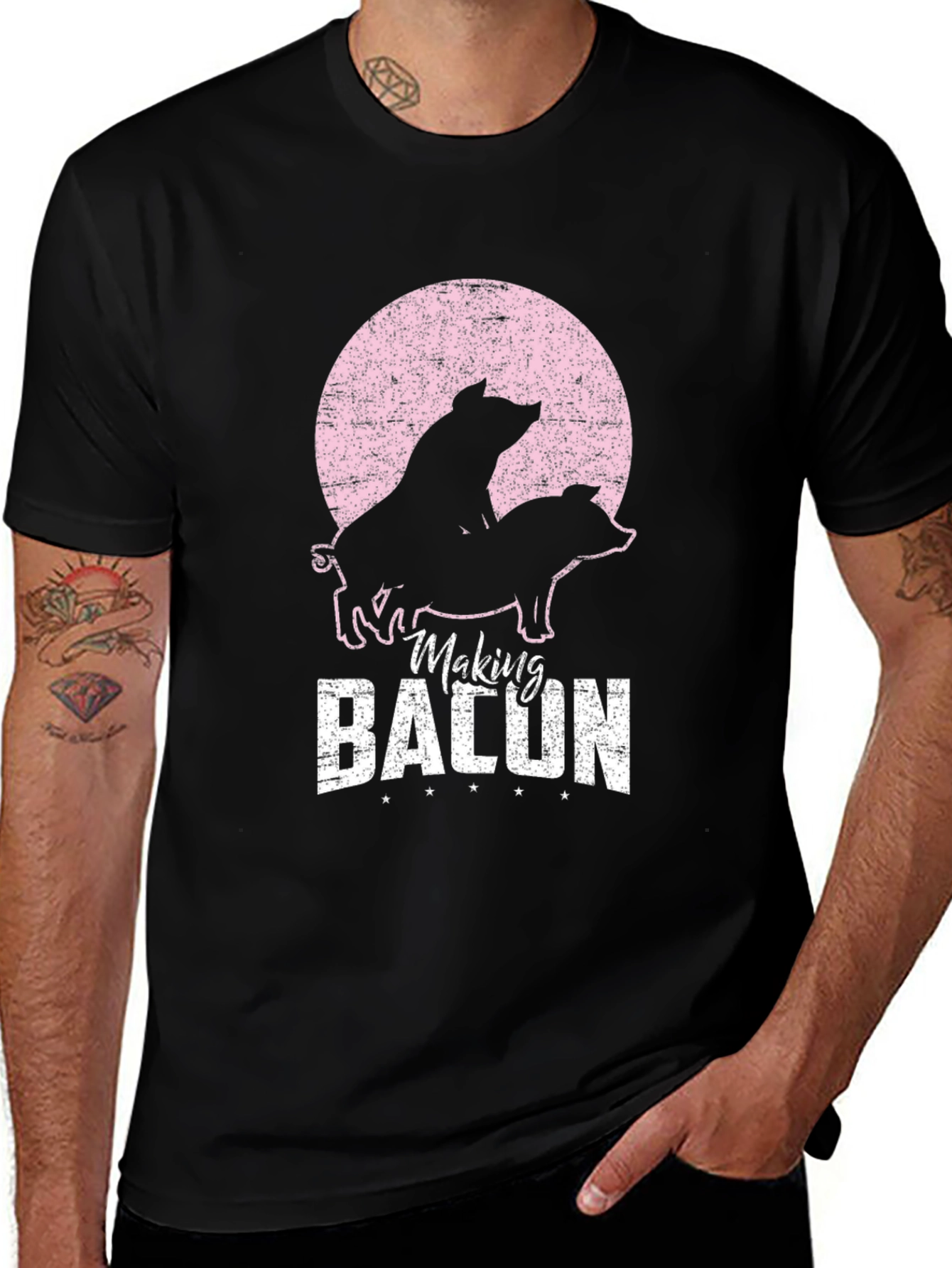 Variant 19 of Making Bacon Funny Pig Graphic T-Shirt