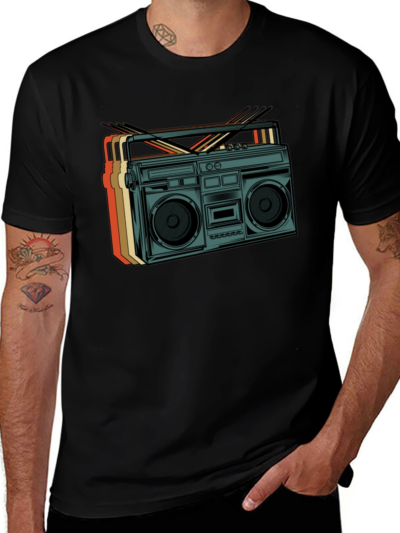 Variant 8 of Retro Boombox Graphic Tee - Vintage Style