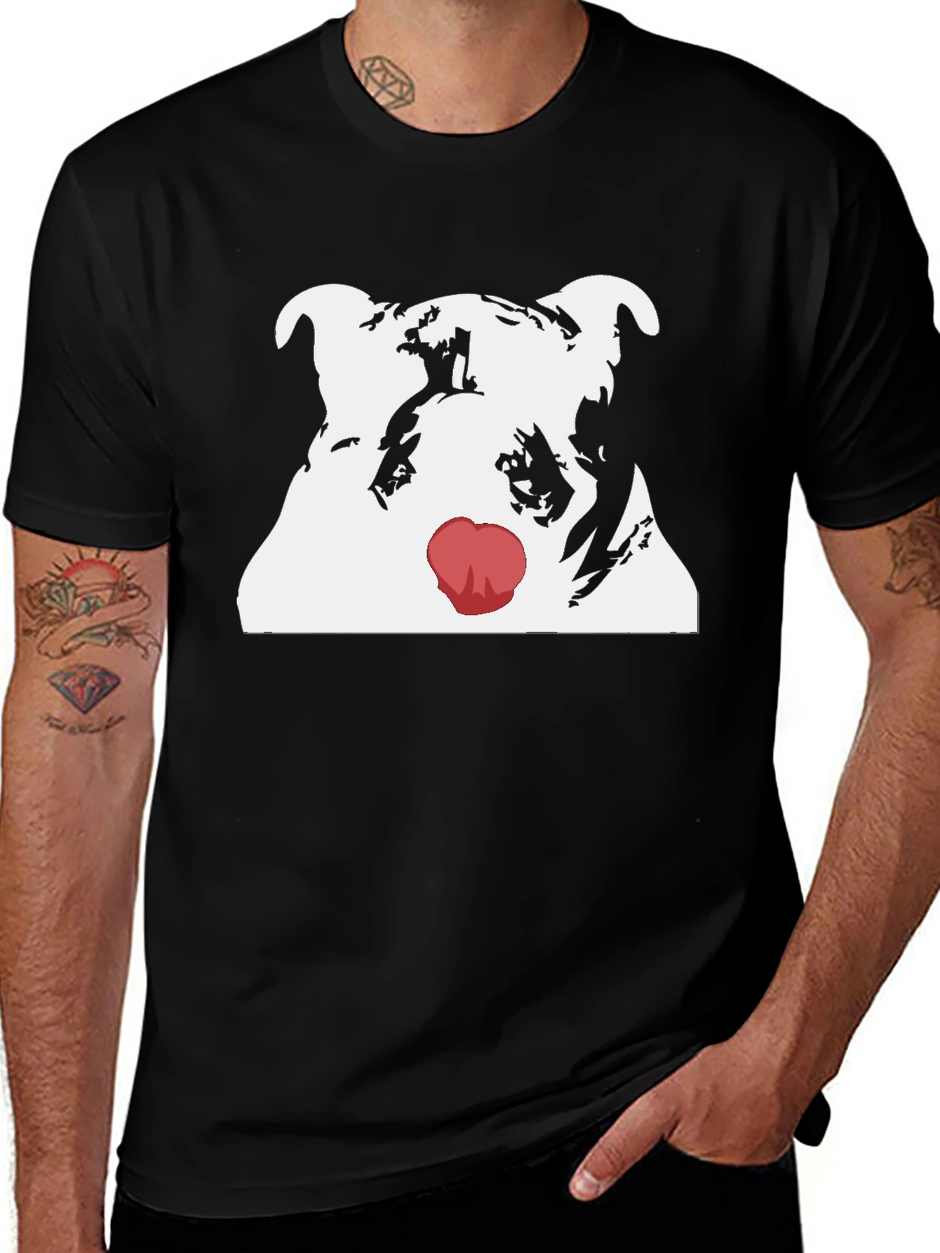 Variant 25 of Dog Red Nose T-Shirt - Cool Graphic Tee