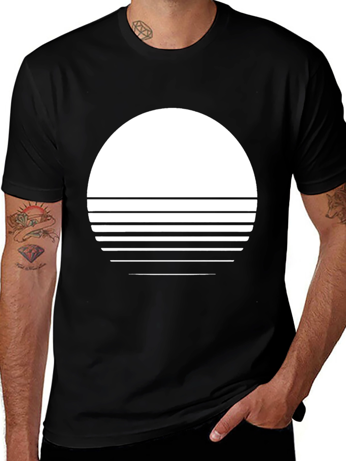 Variant 8 of Minimalist Retro Sunset Graphic Tee