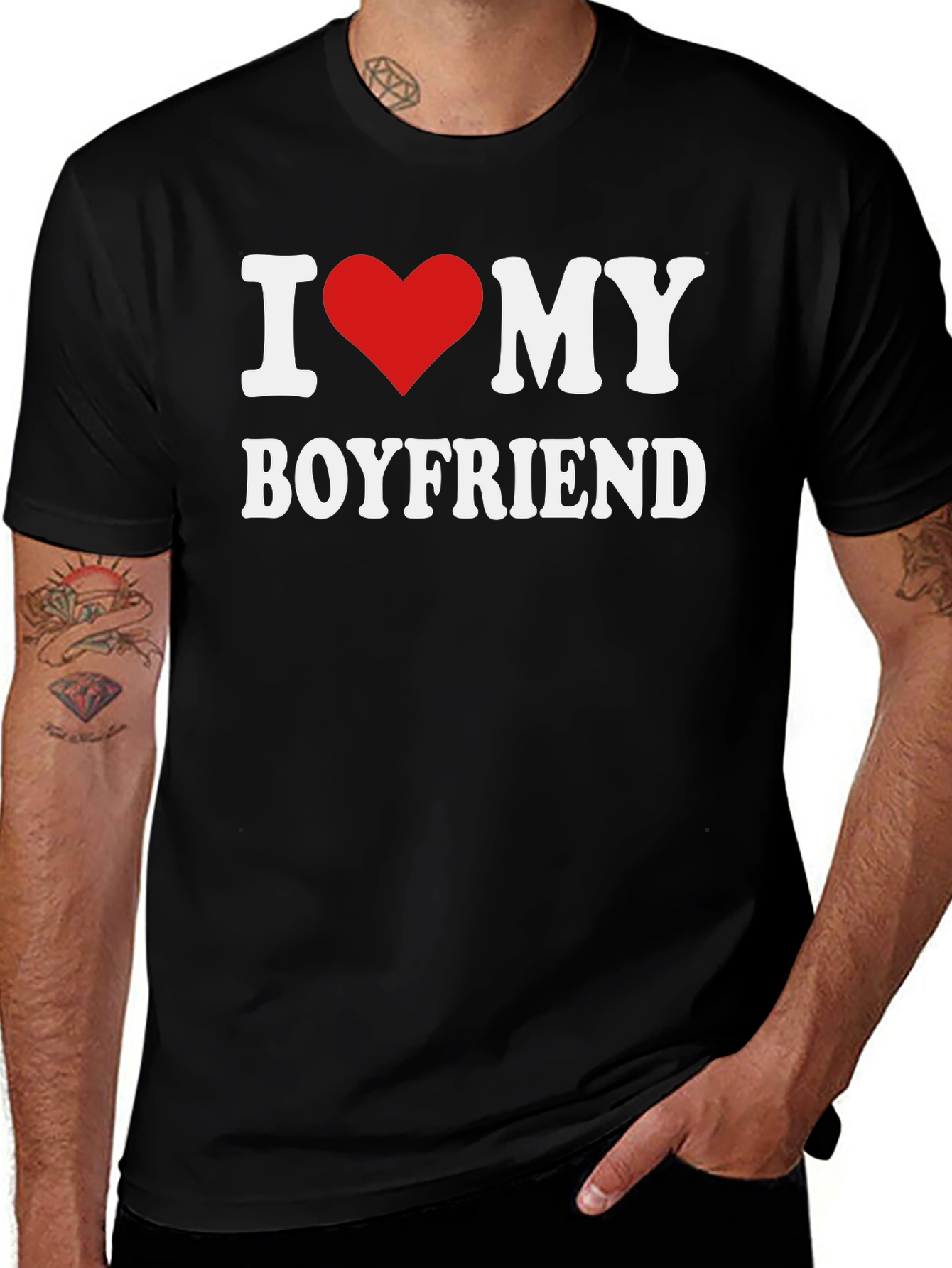 Variant 28 of I Love My Boyfriend T-Shirt - Affectionate Graphic Tee