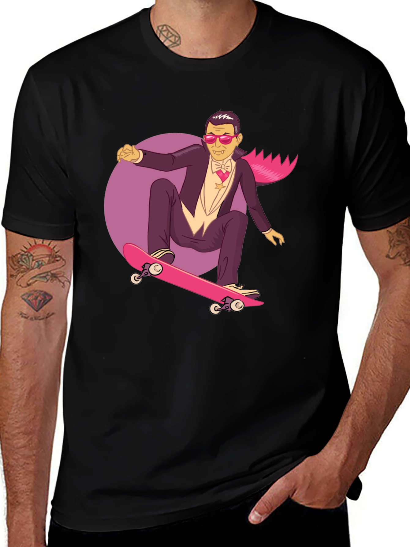 Variant 14 of Skateboarding Vampire Graphic Tee