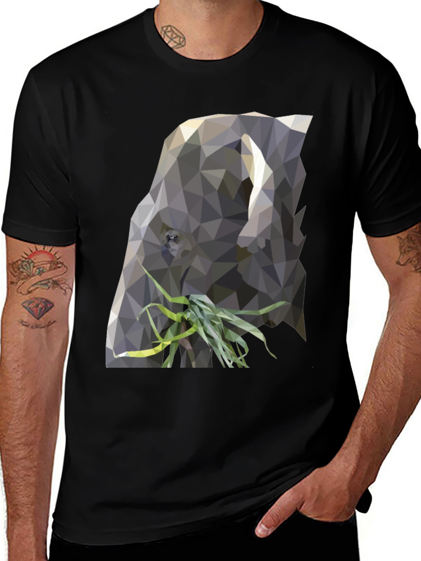 Variant 27 of Geometric Elephant Graphic Tee