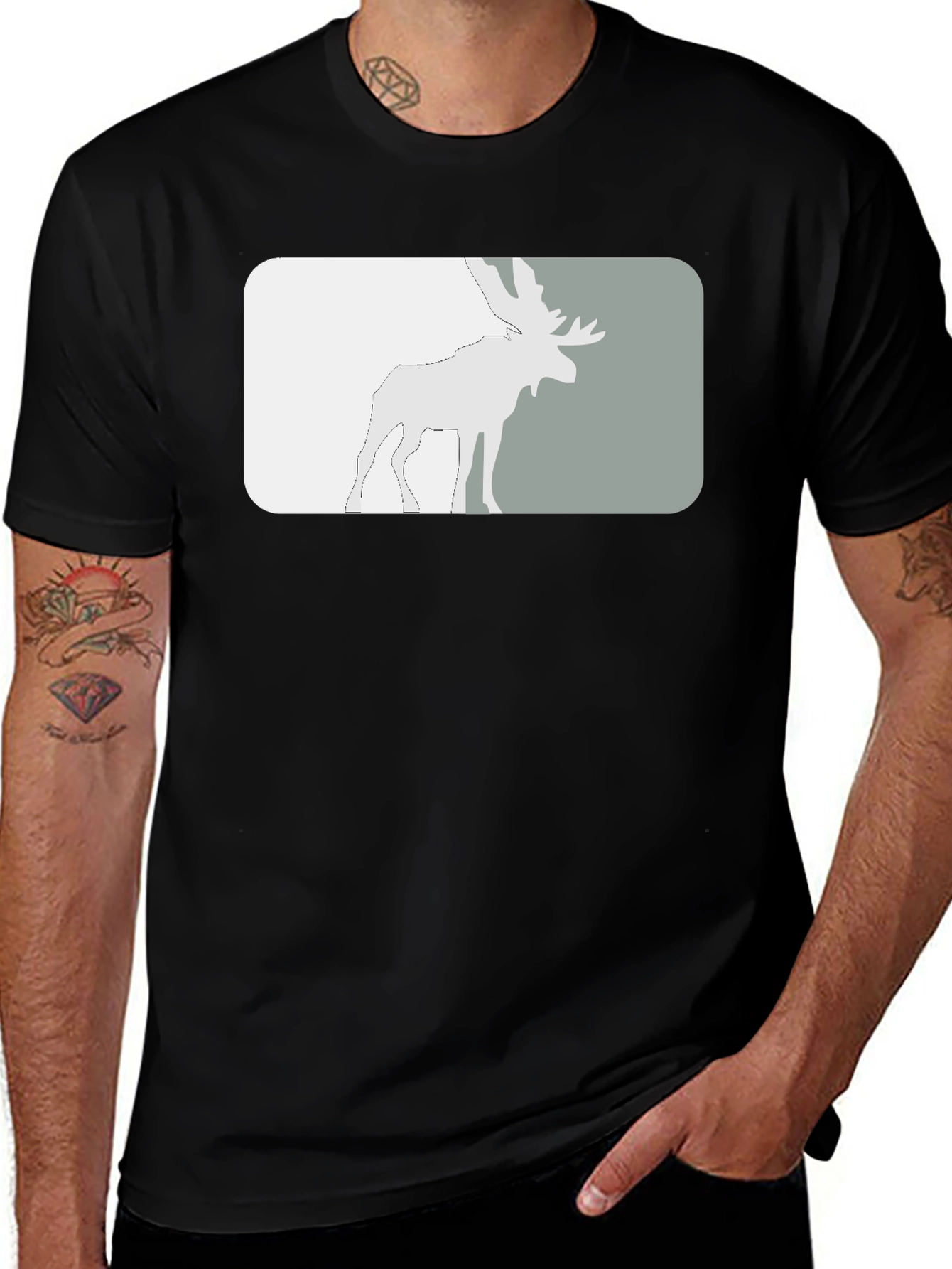 Variant 18 of Moose Graphic Tee - Stylish Black T-Shirt
