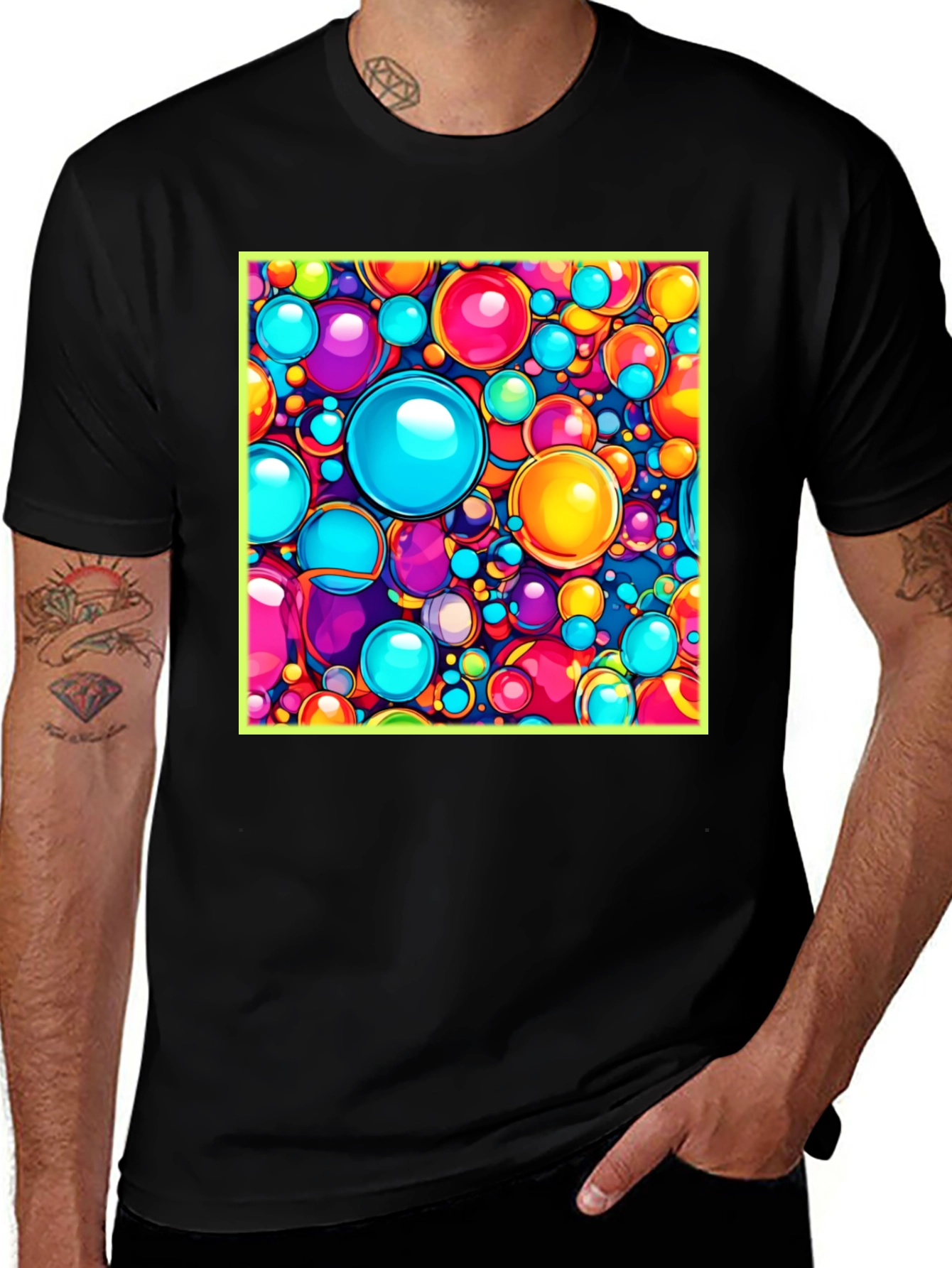 Variant 21 of Vibrant Bubble Pattern Graphic T-Shirt