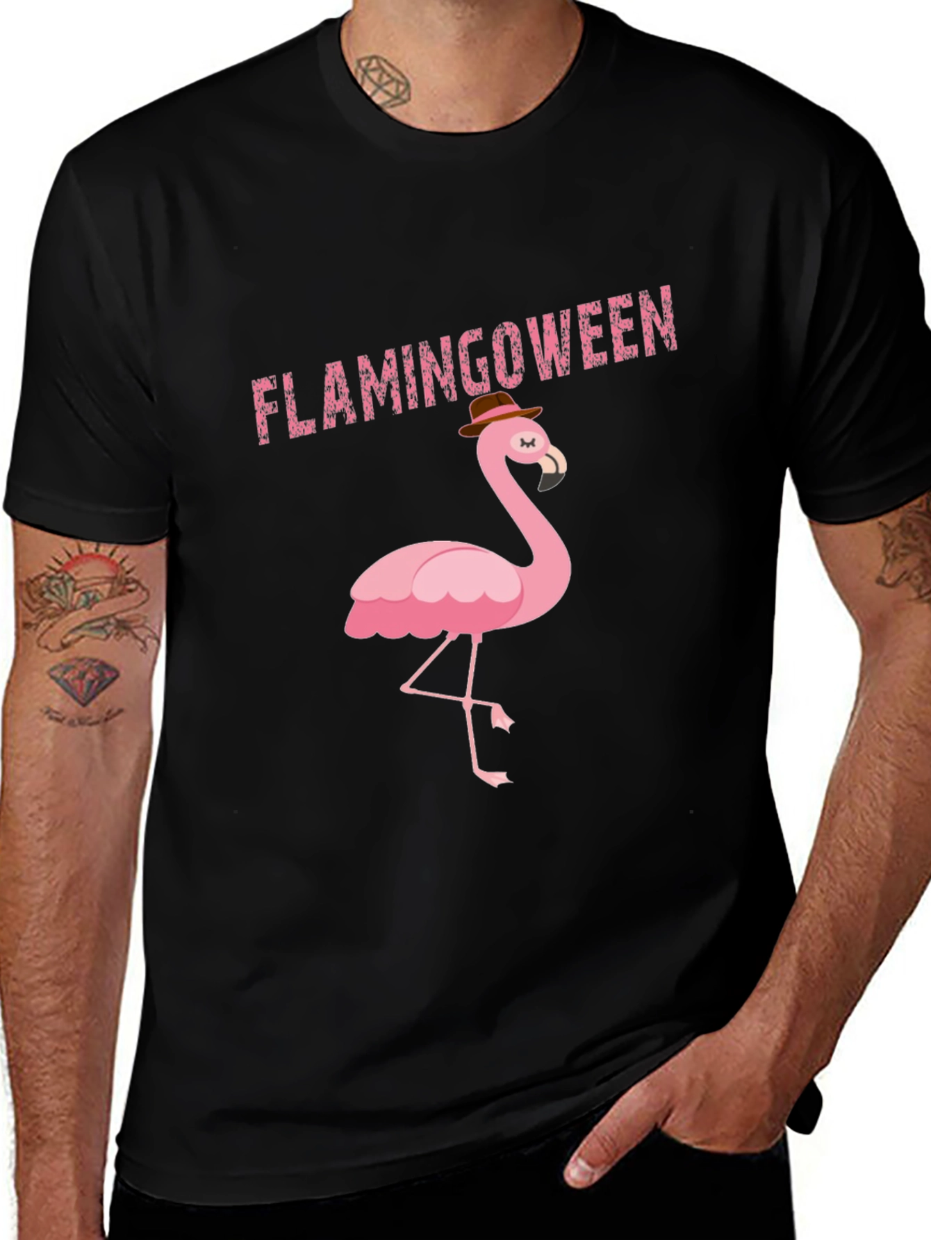 Flamingoween Black T-Shirt - Men's