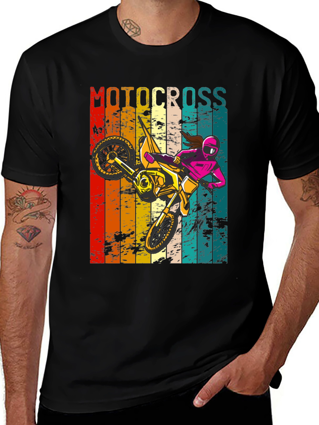 Variant 29 of Motocross Vintage Style Graphic T-Shirt