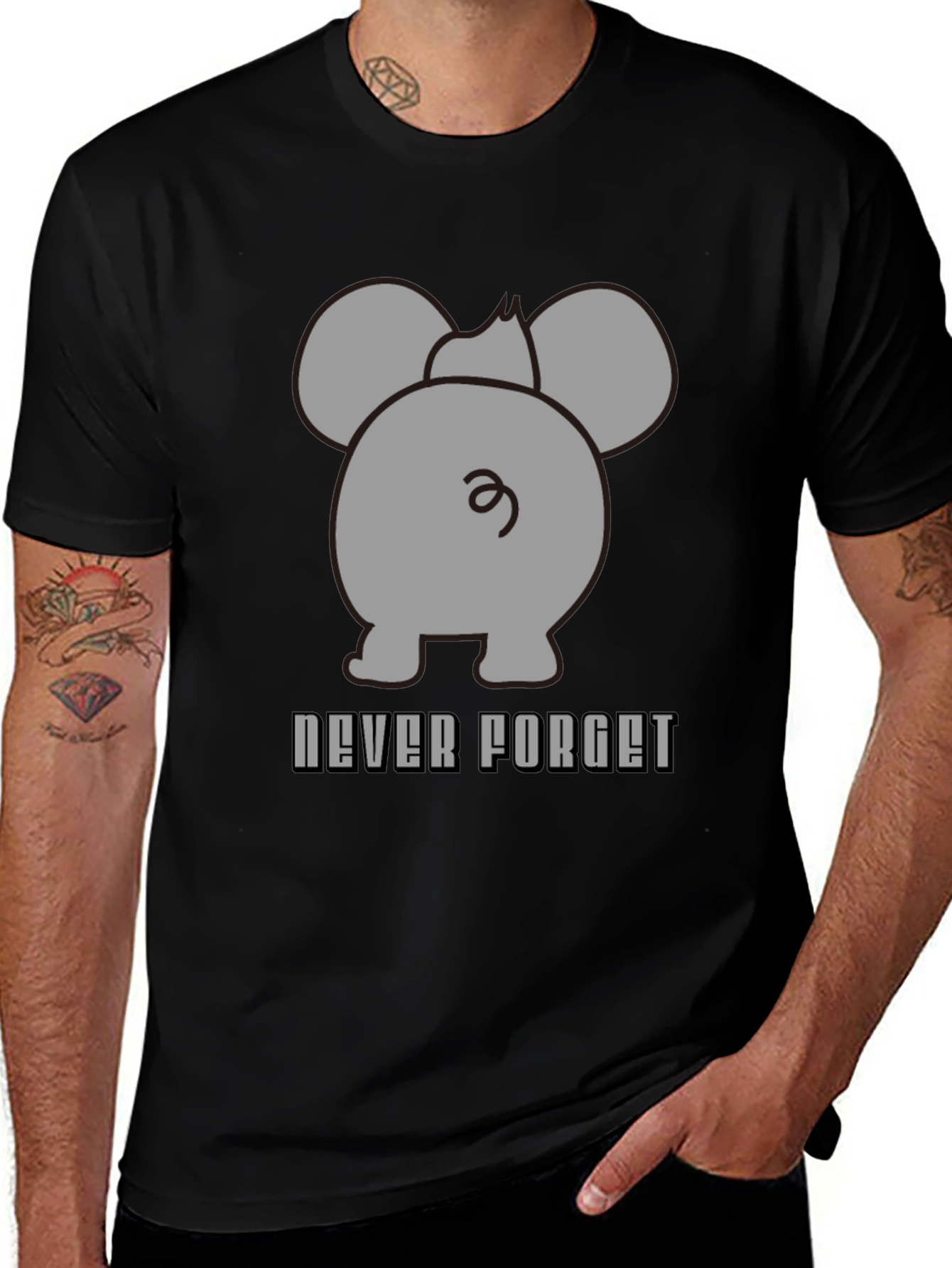 Variant 9 of Never Forget Elephant T-Shirt - Funny Graphic Tee