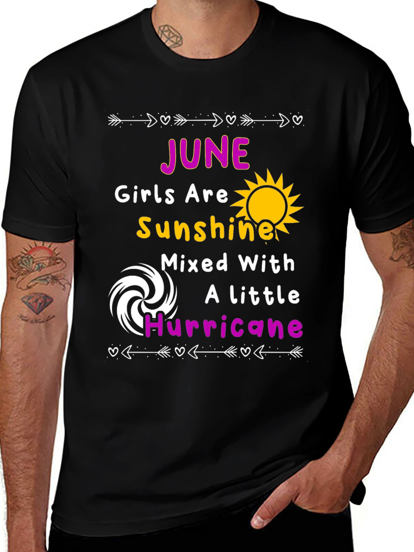 Variant 6 of June Girls Sunshine Hurricane Black T-Shirt