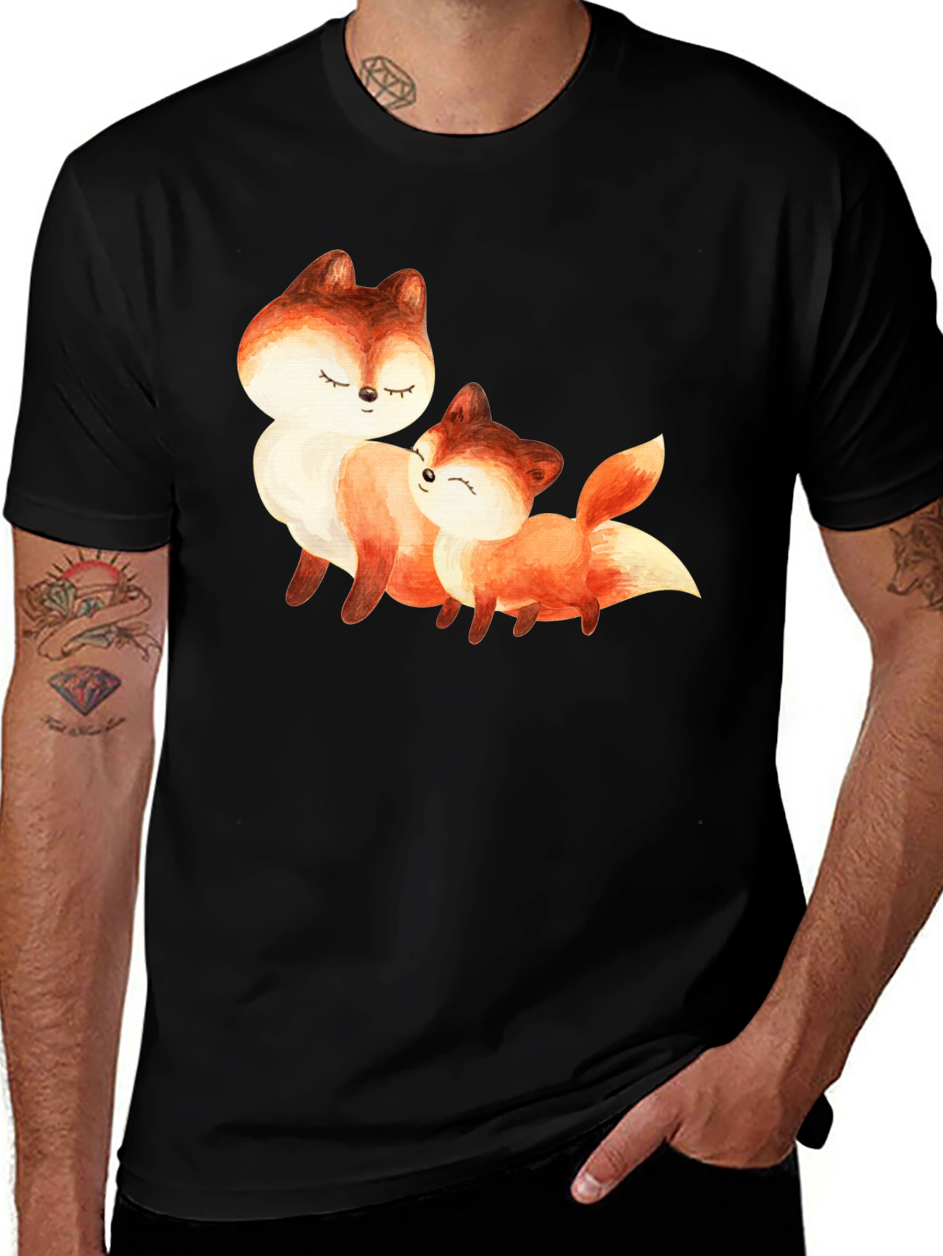 Variant 17 of Fox Love Black T-Shirt