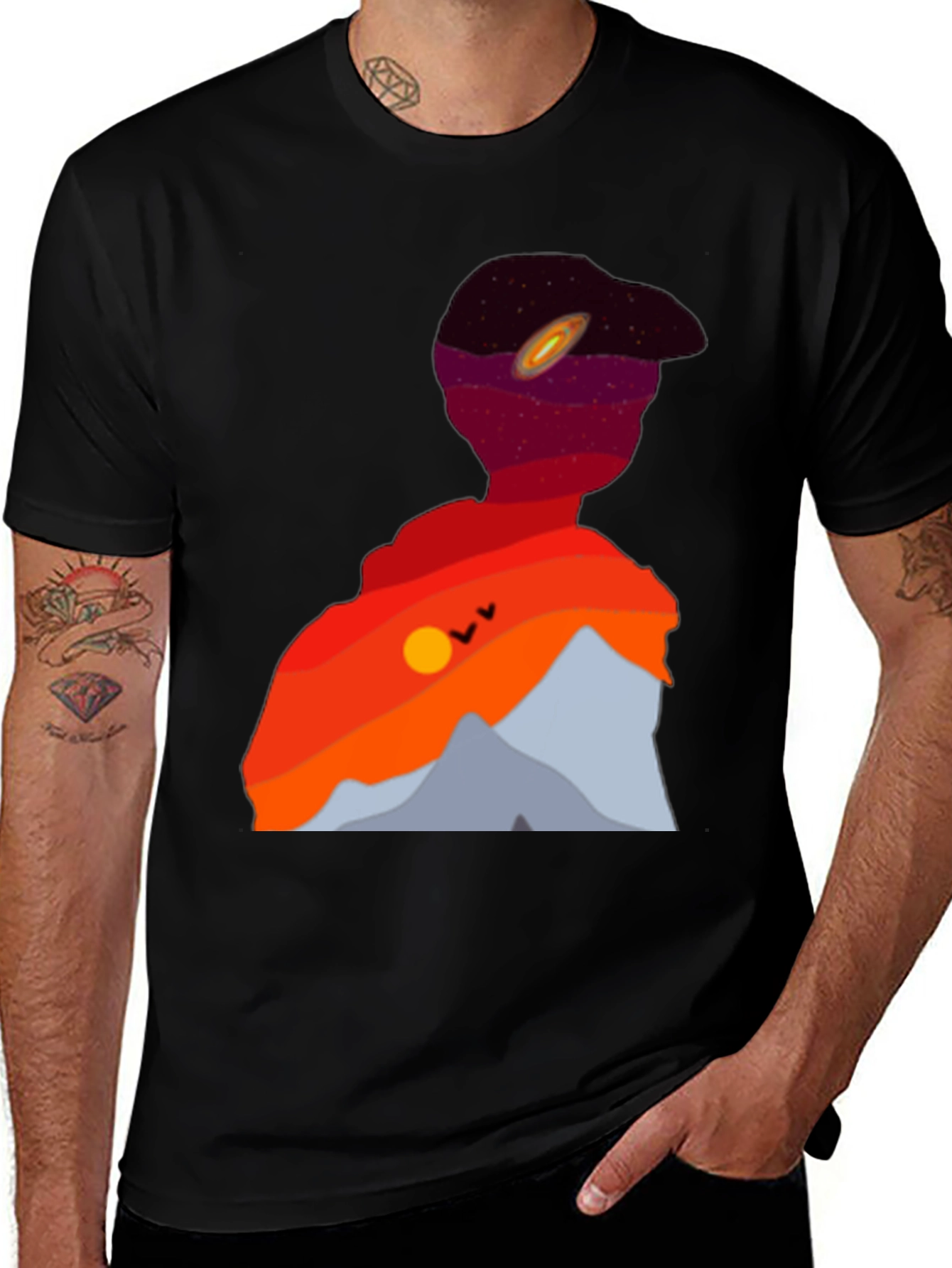 Variant 12 of Sunset Space Silhouette Graphic Tee