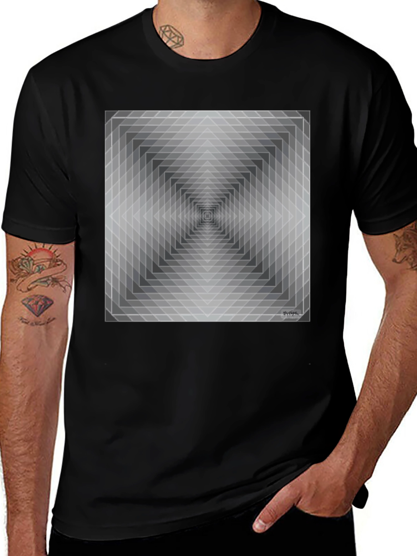 Variant 12 of Geometric Illusion T-Shirt - Modern Art Tee