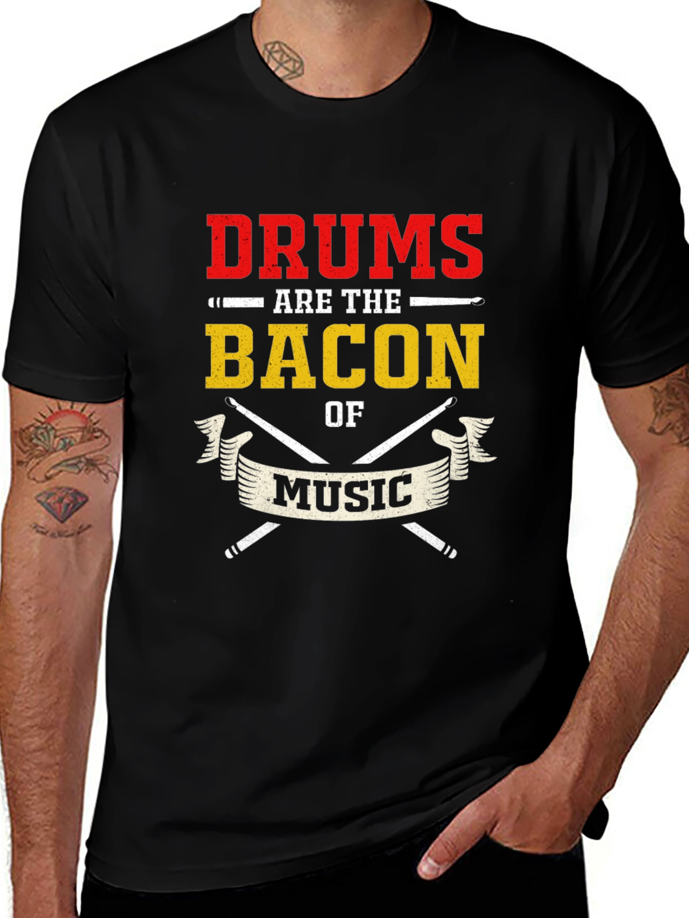 Variant 3 of Drums are the Bacon of Music T-Shirt