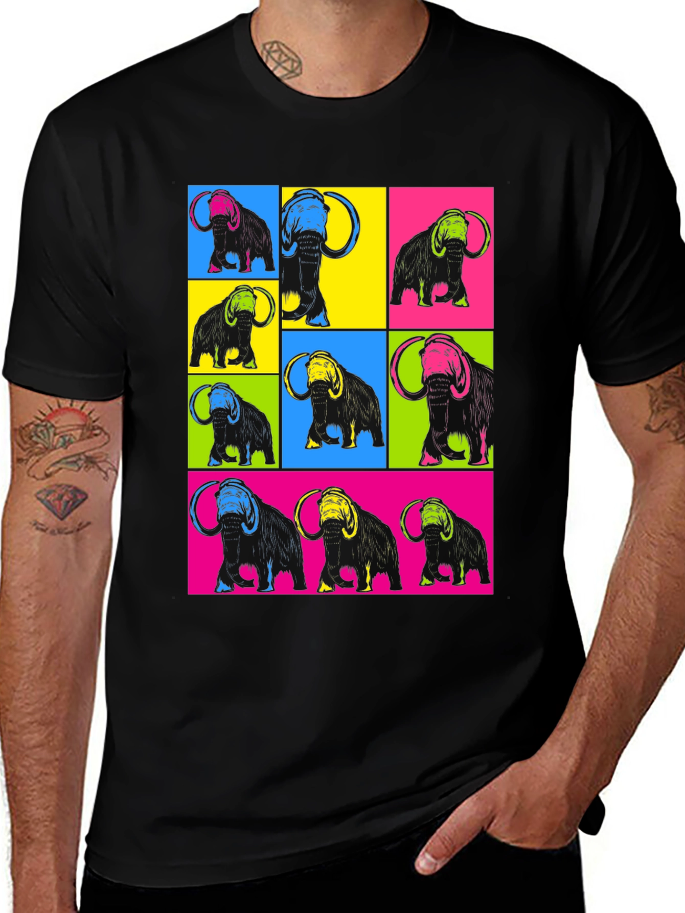 Variant 21 of Pop Art Mammoth T-Shirt - Black