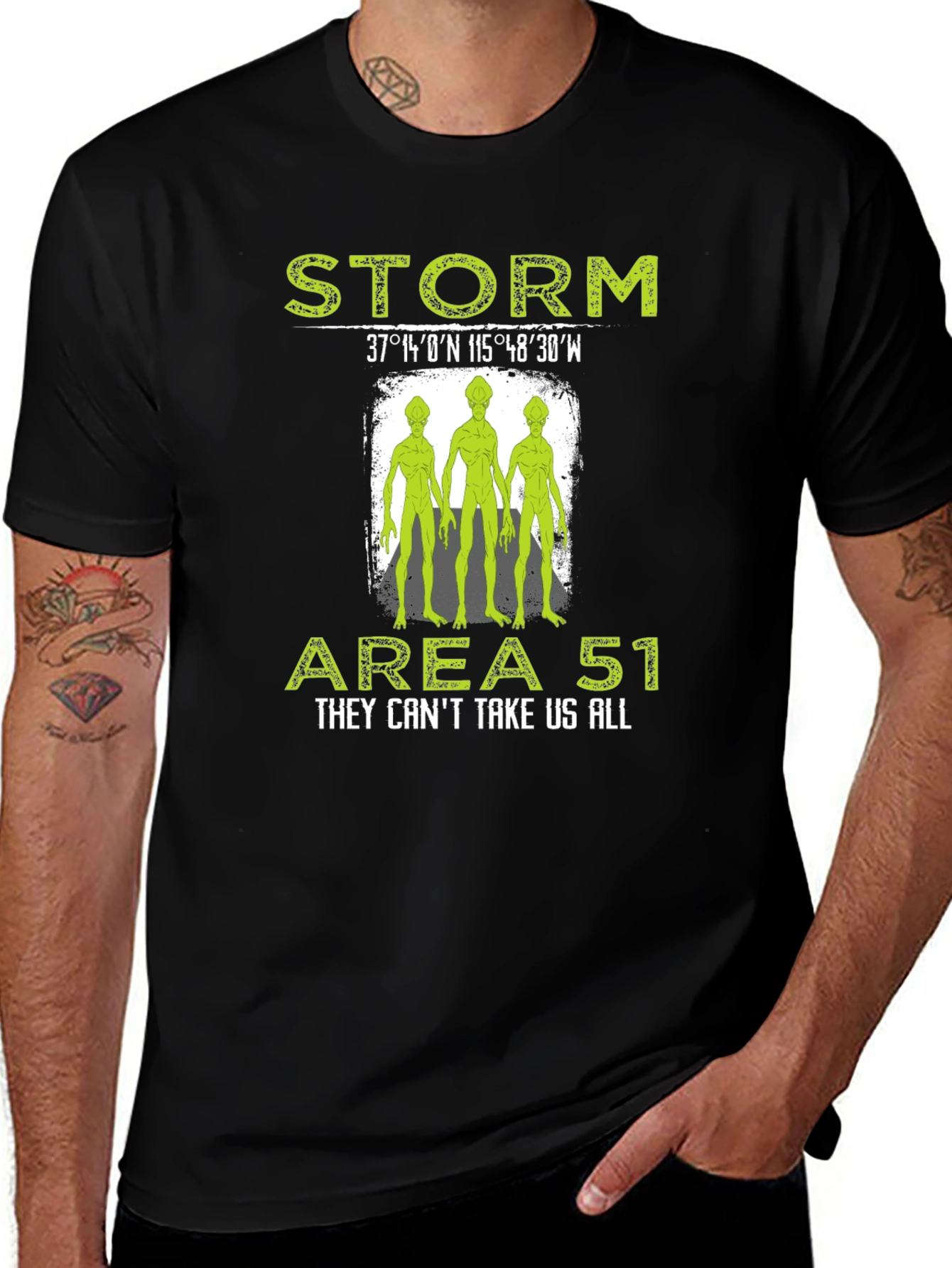 Variant 26 of Storm Area 51 Alien Graphic Print Black T-Shirt
