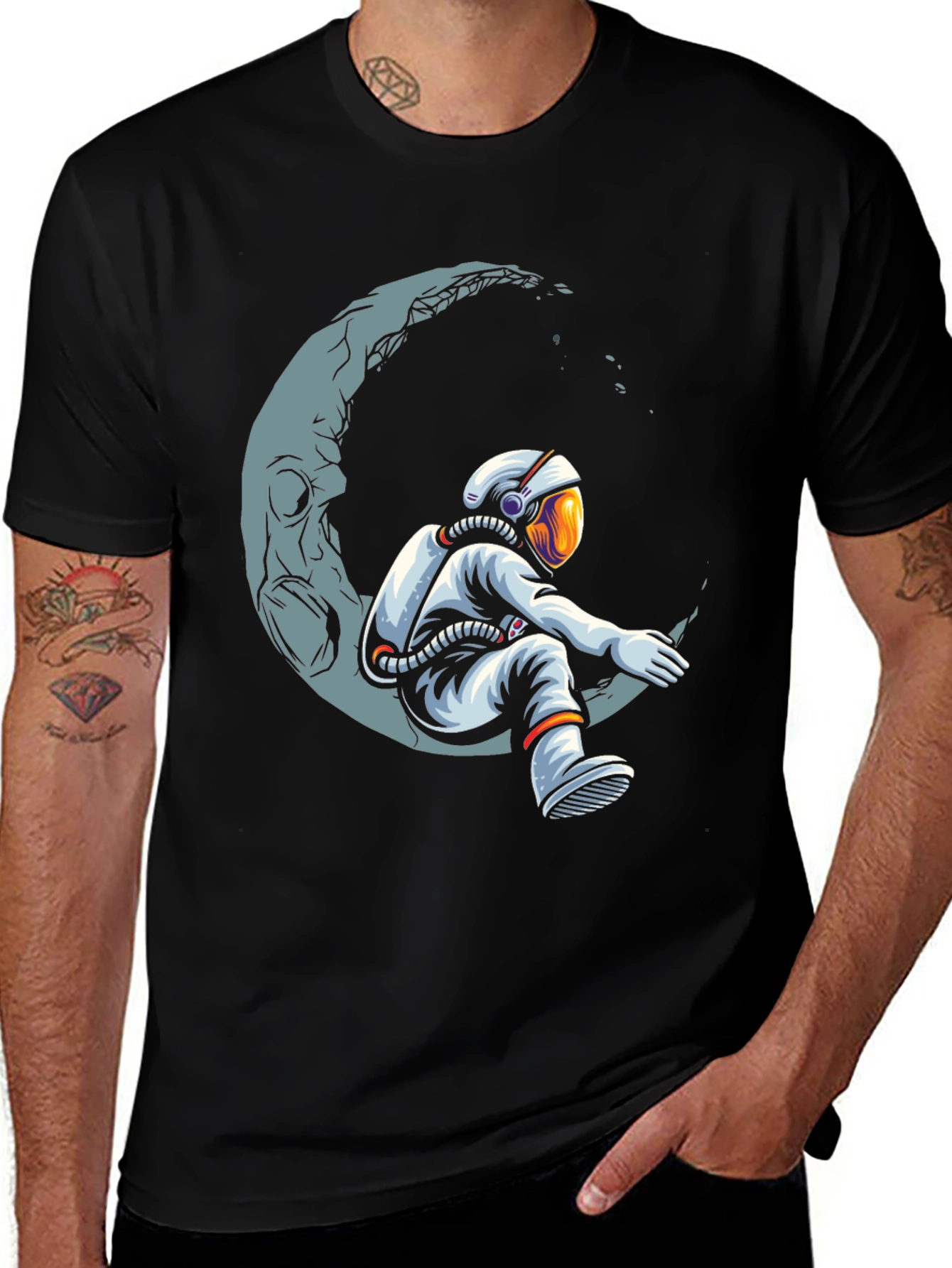 Variant 28 of Astronaut Moon T-Shirt - Space Dreamer Graphic Tee
