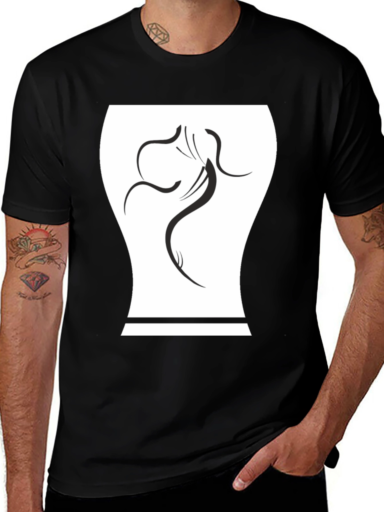 Abstract Art Black T-Shirt