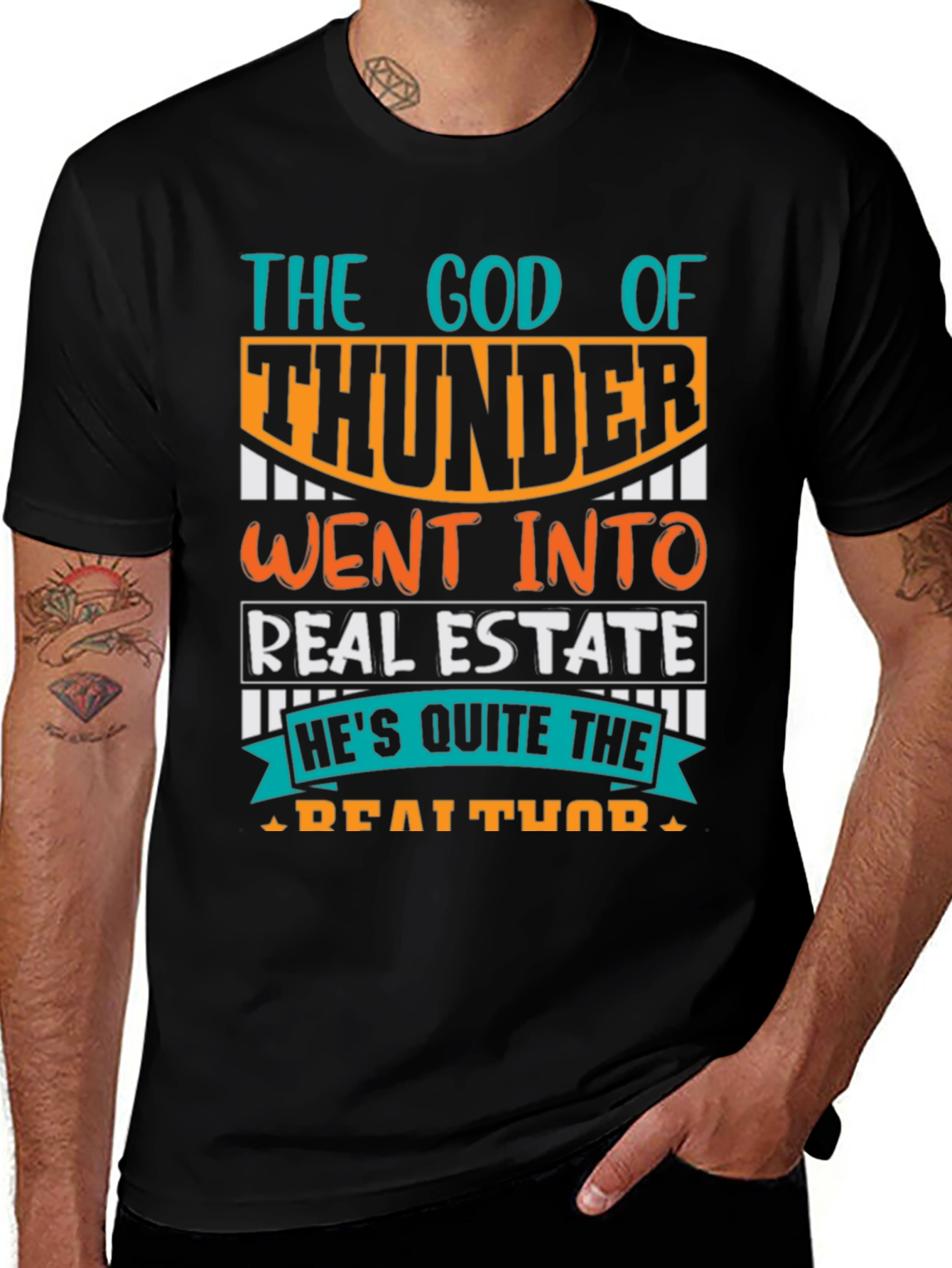 Variant 4 of The God of Thunder Real Estate T-Shirt
