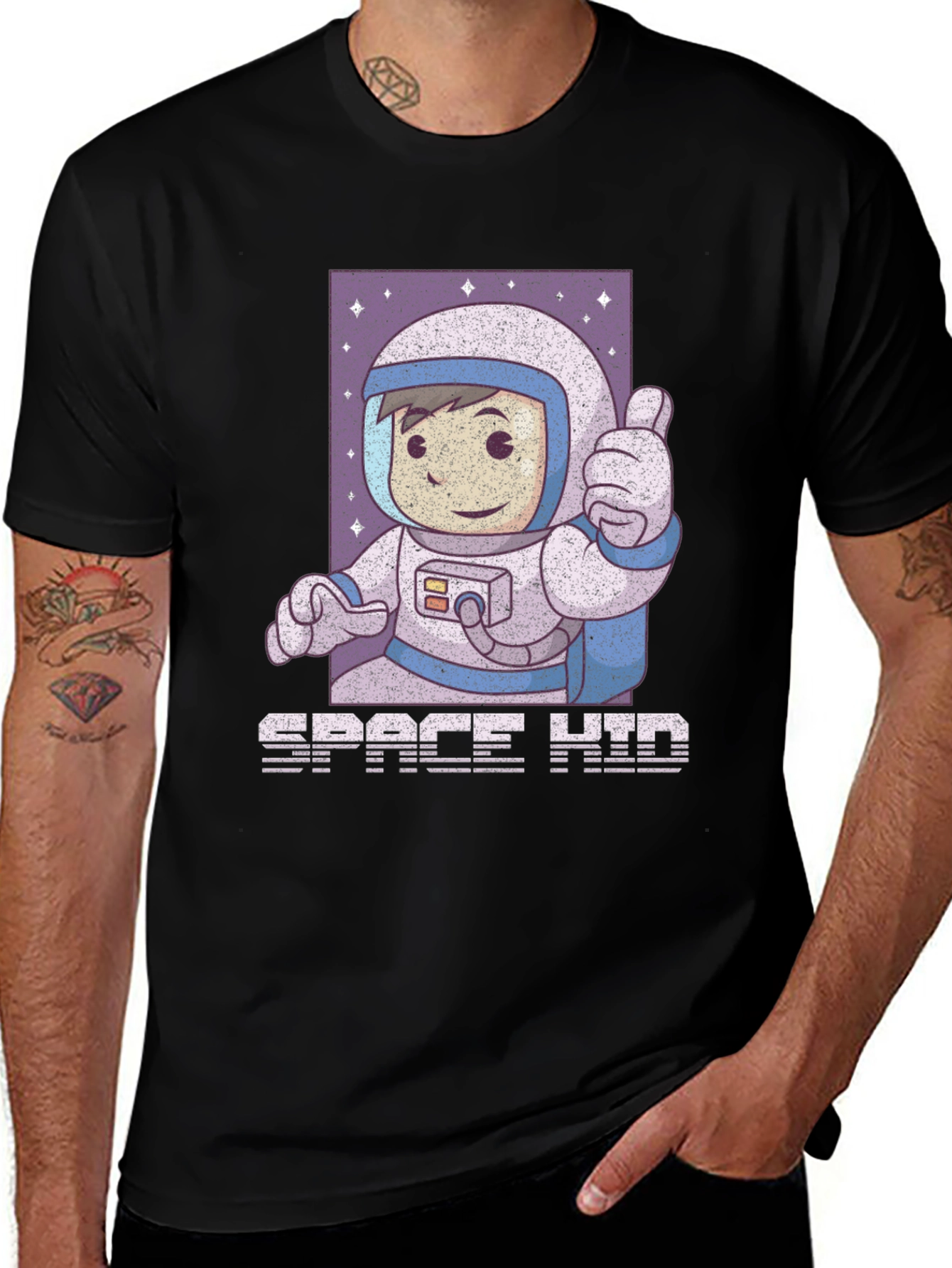 Variant 5 of Space Kid T-Shirt - Black Crew Neck