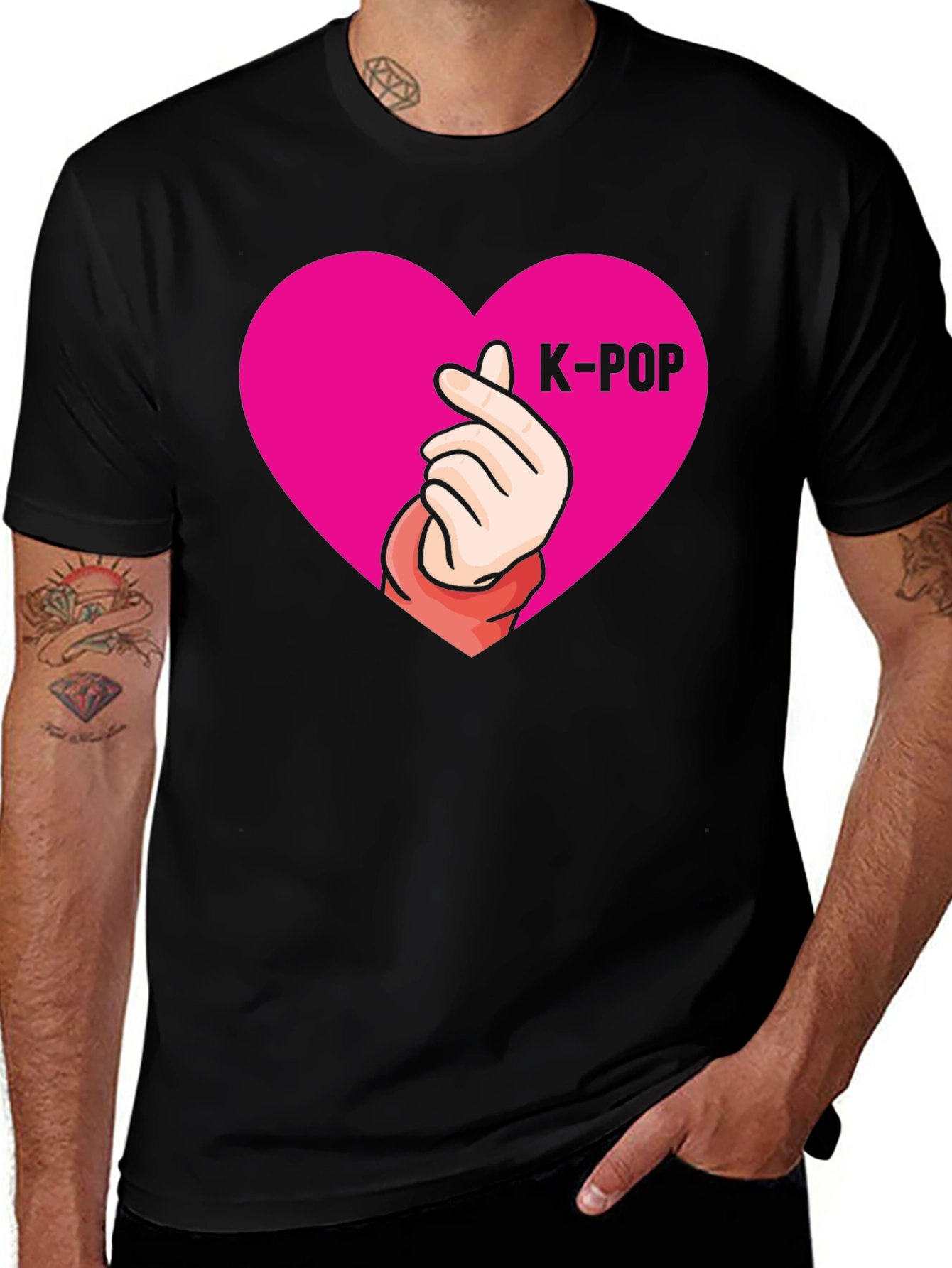 K-Pop Heart Gesture Graphic Tee