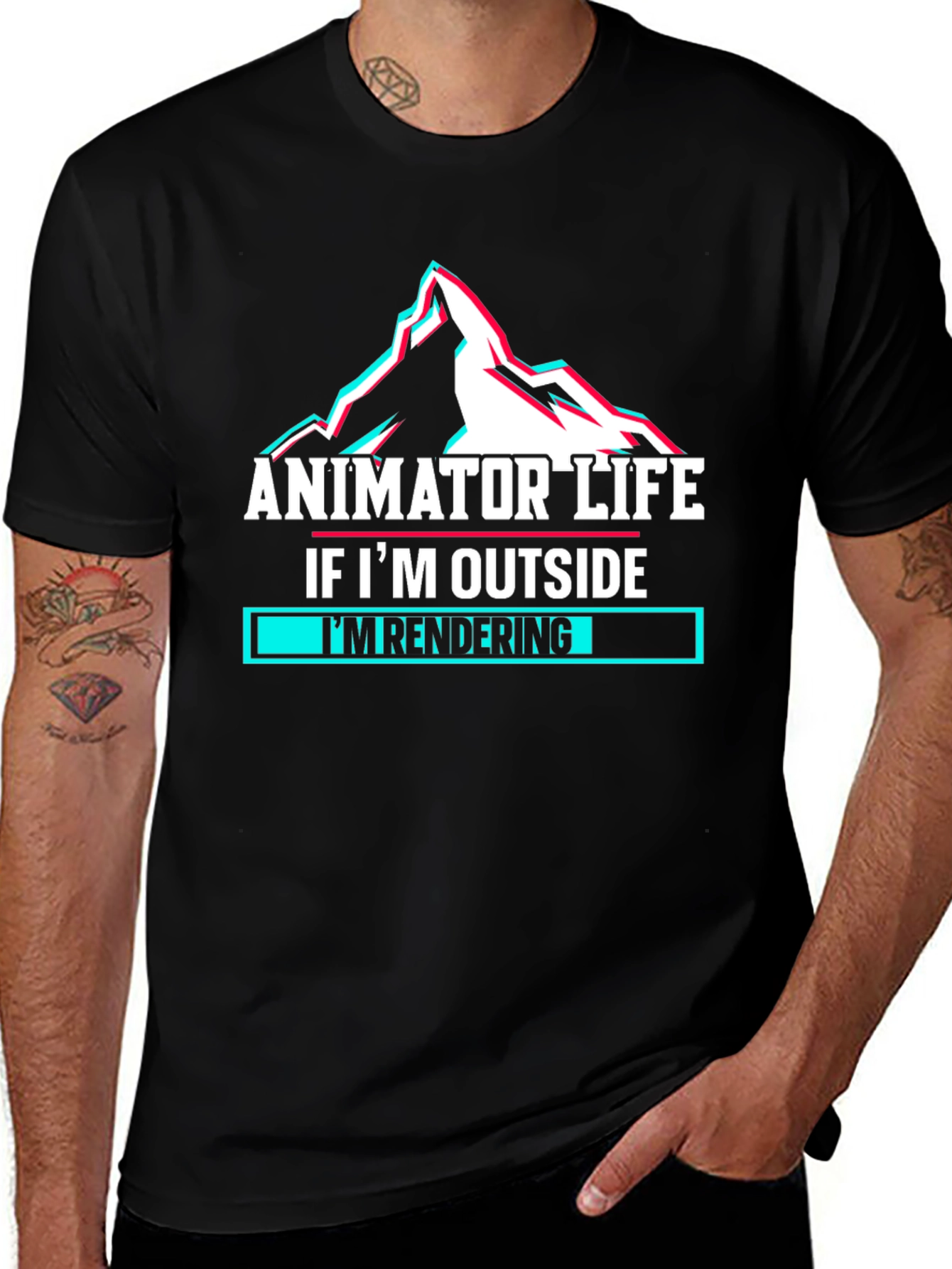 Animator Life Black T-Shirt - If I'm Outside, I'm Rendering