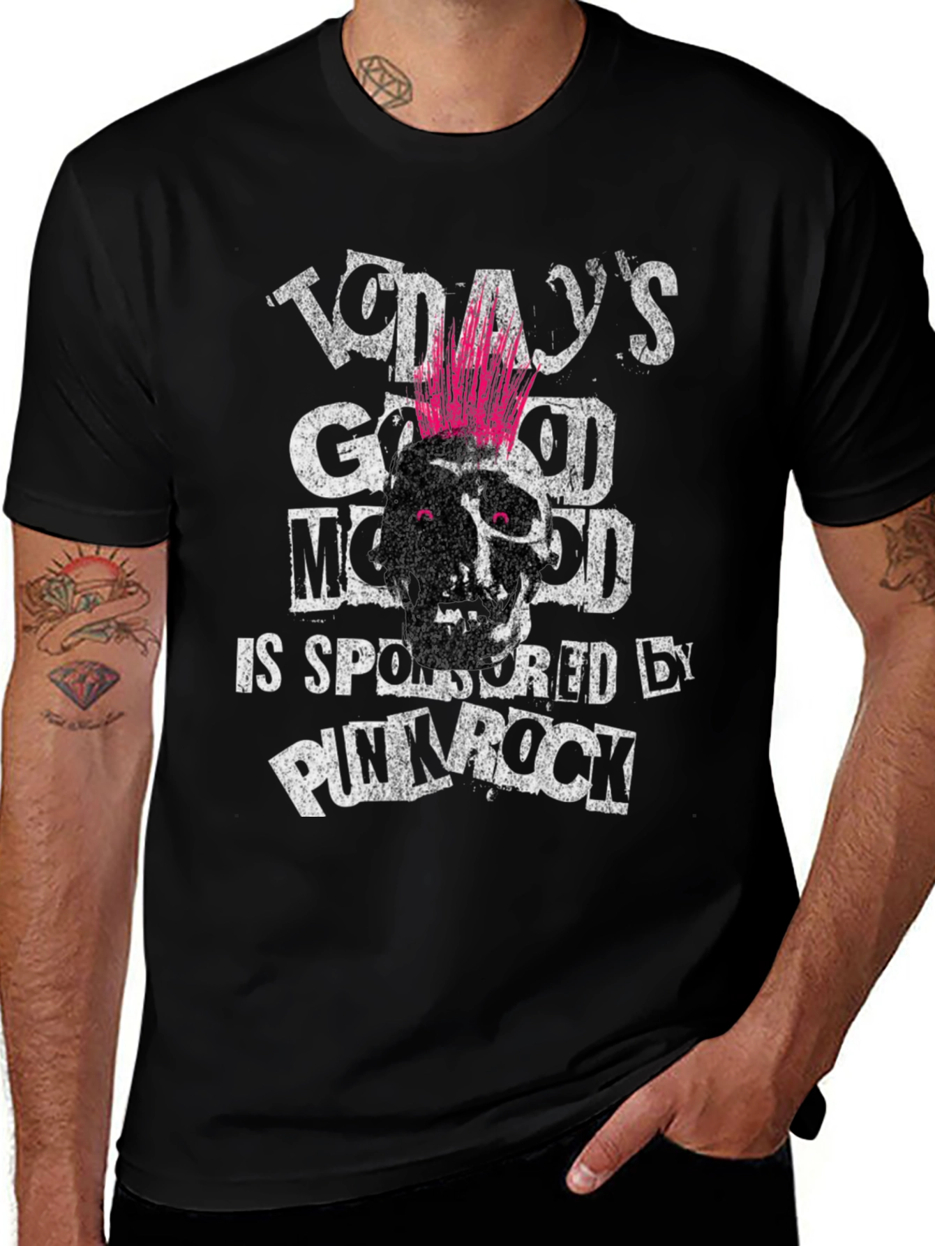 Variant 19 of Punk Rock Sponsored Good Mood Black T-Shirt