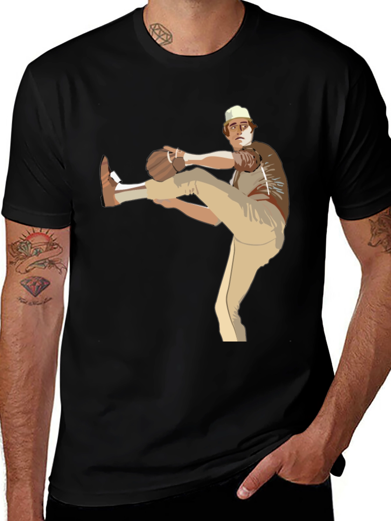 Variant 24 of Baseball Pitcher Graphic T-Shirt