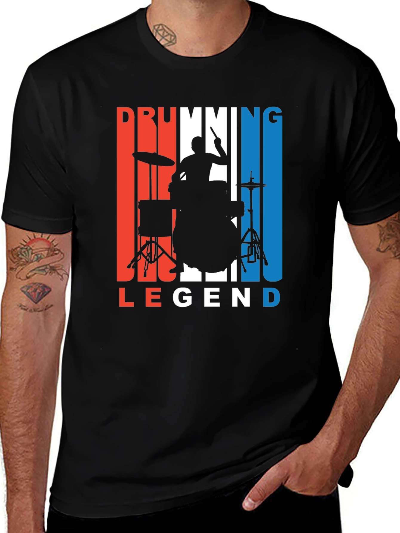 Variant 21 of Drumming Legend Graphic Tee - Music Lover T-Shirt