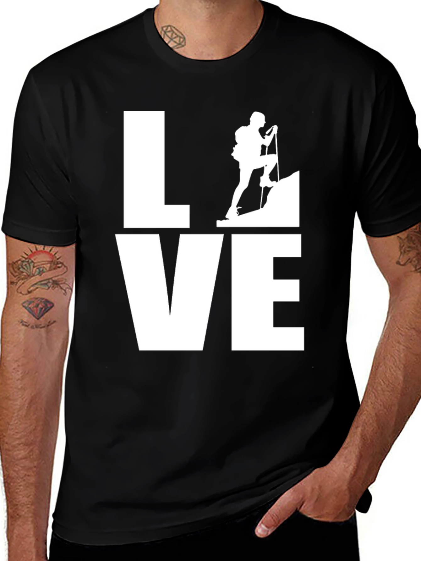 Variant 25 of Love Hiking Black T-Shirt
