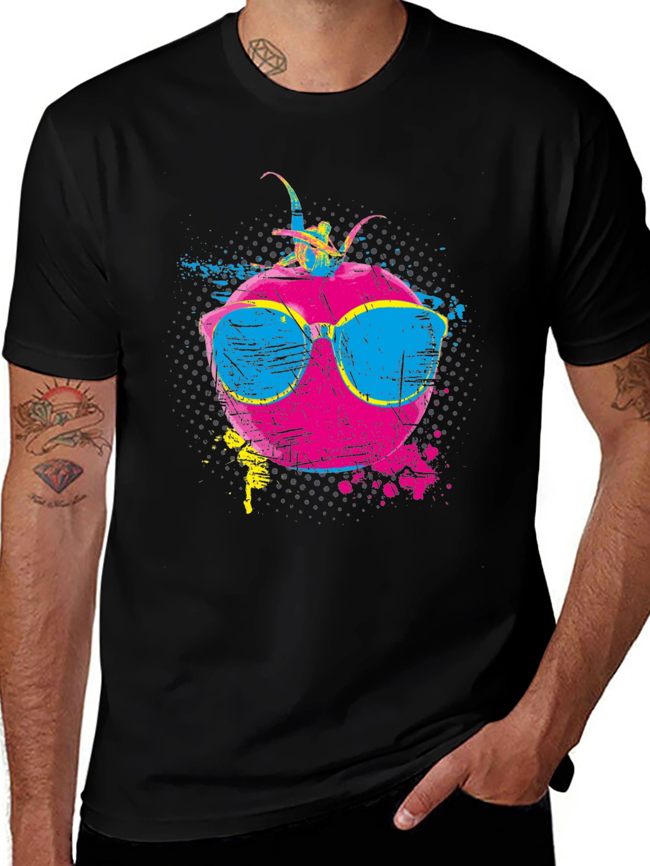 Variant 13 of Cool Beetroot Graphic Tee - Black Cotton T-Shirt