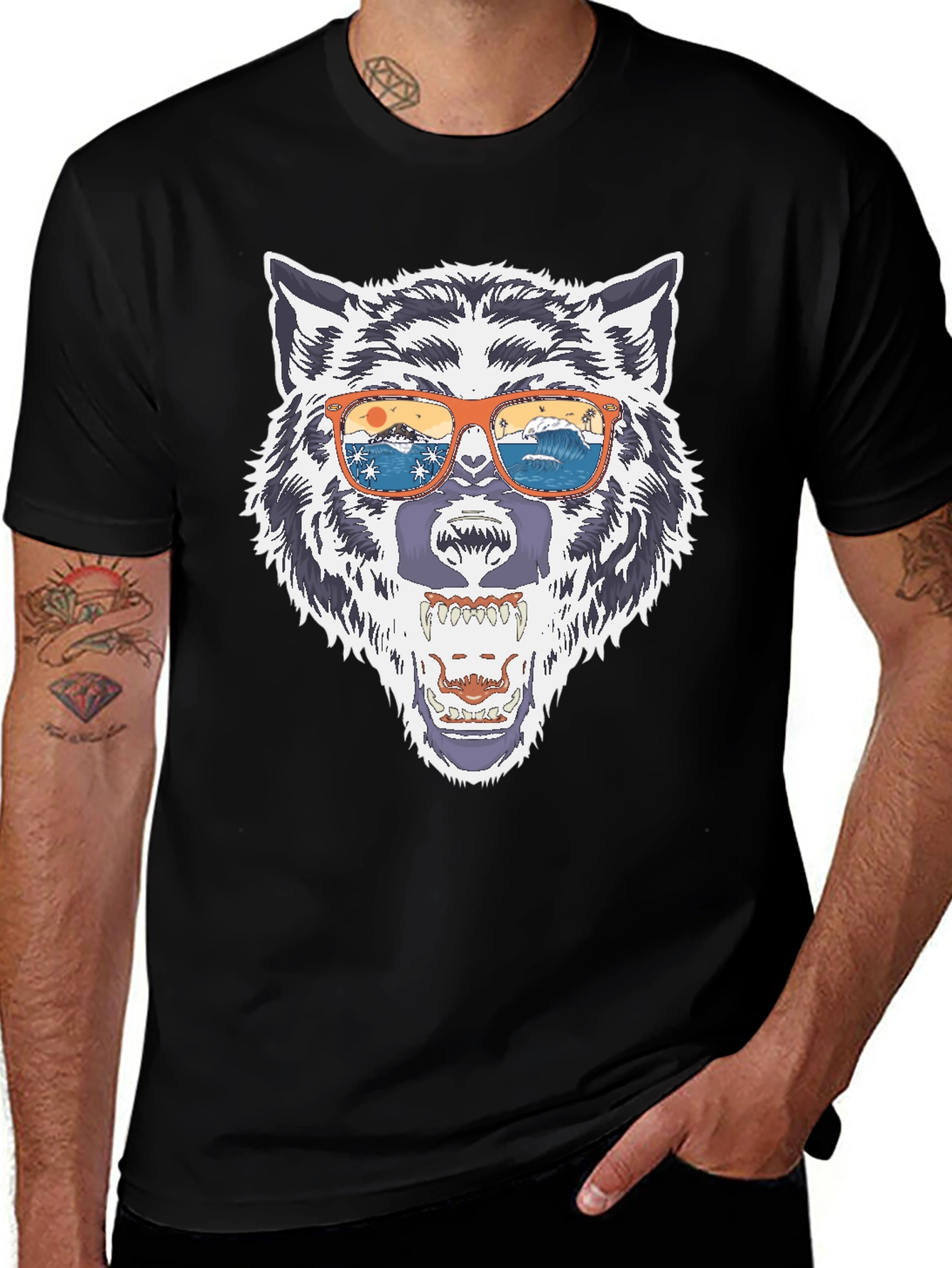 Variant 15 of Wolf in Sunglasses Graphic Tee