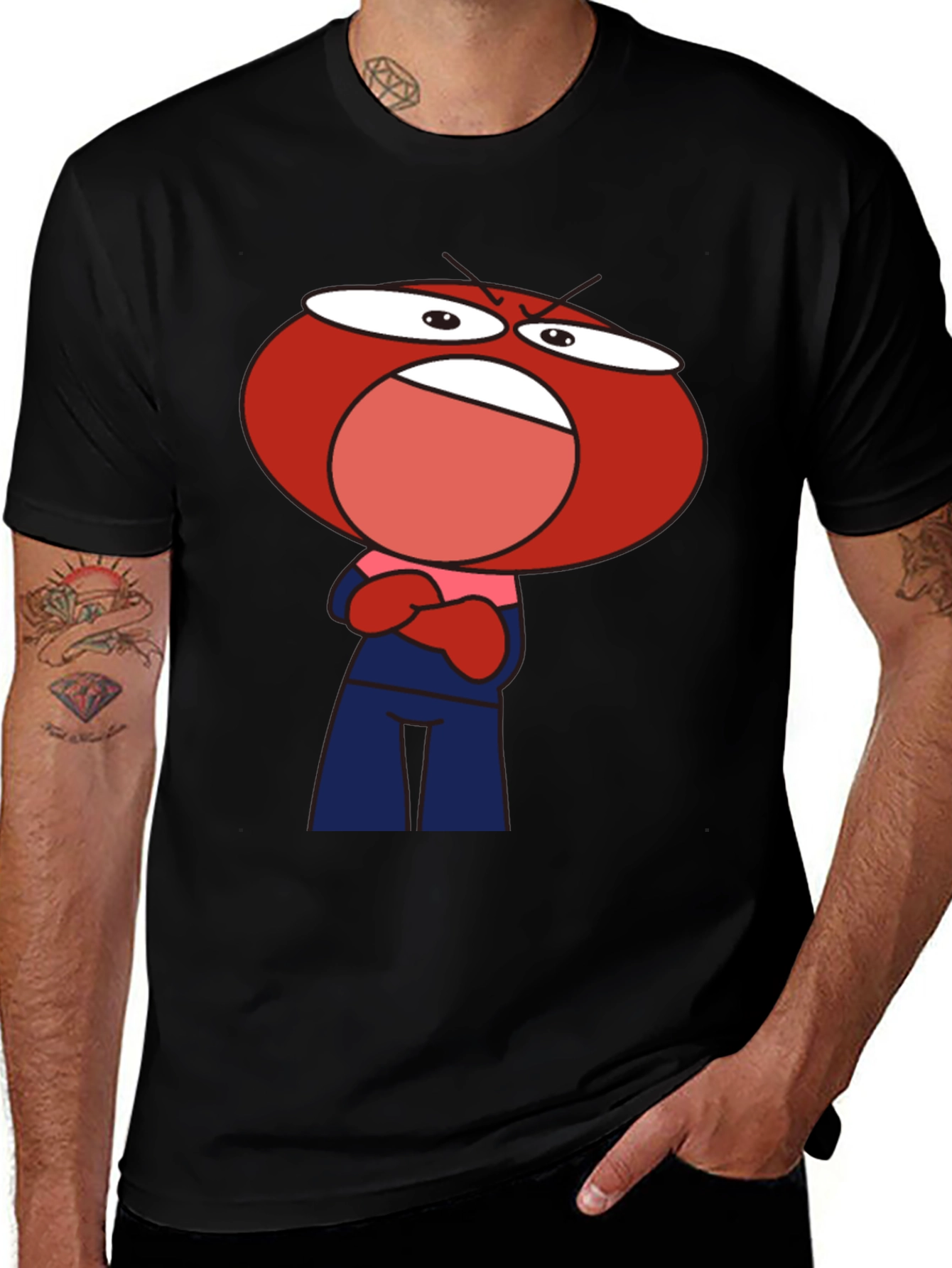 Variant 2 of Angry Red Head Cartoon T-Shirt