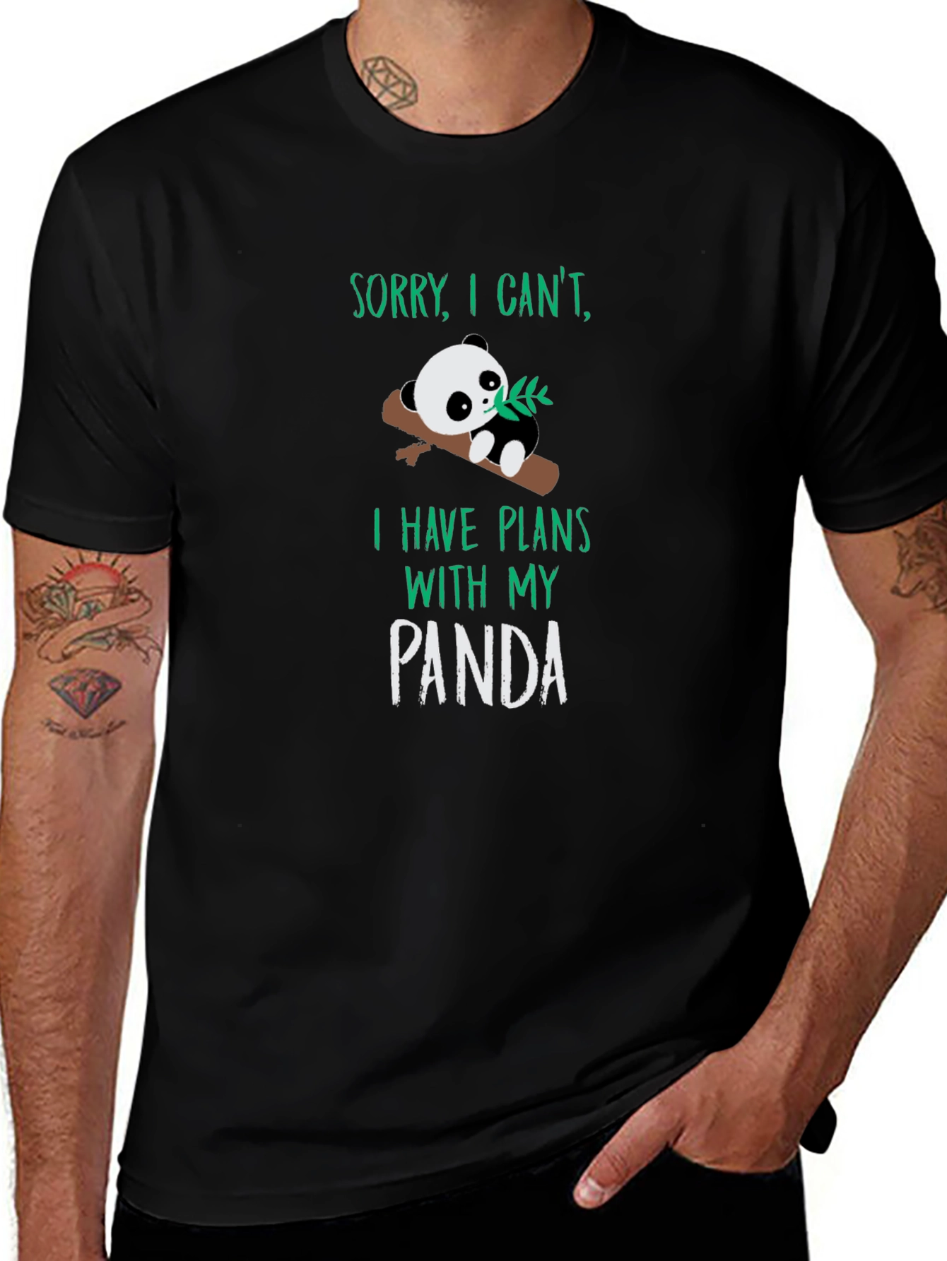 Black Panda Plans Graphic Tee - Cute & Comfy main image