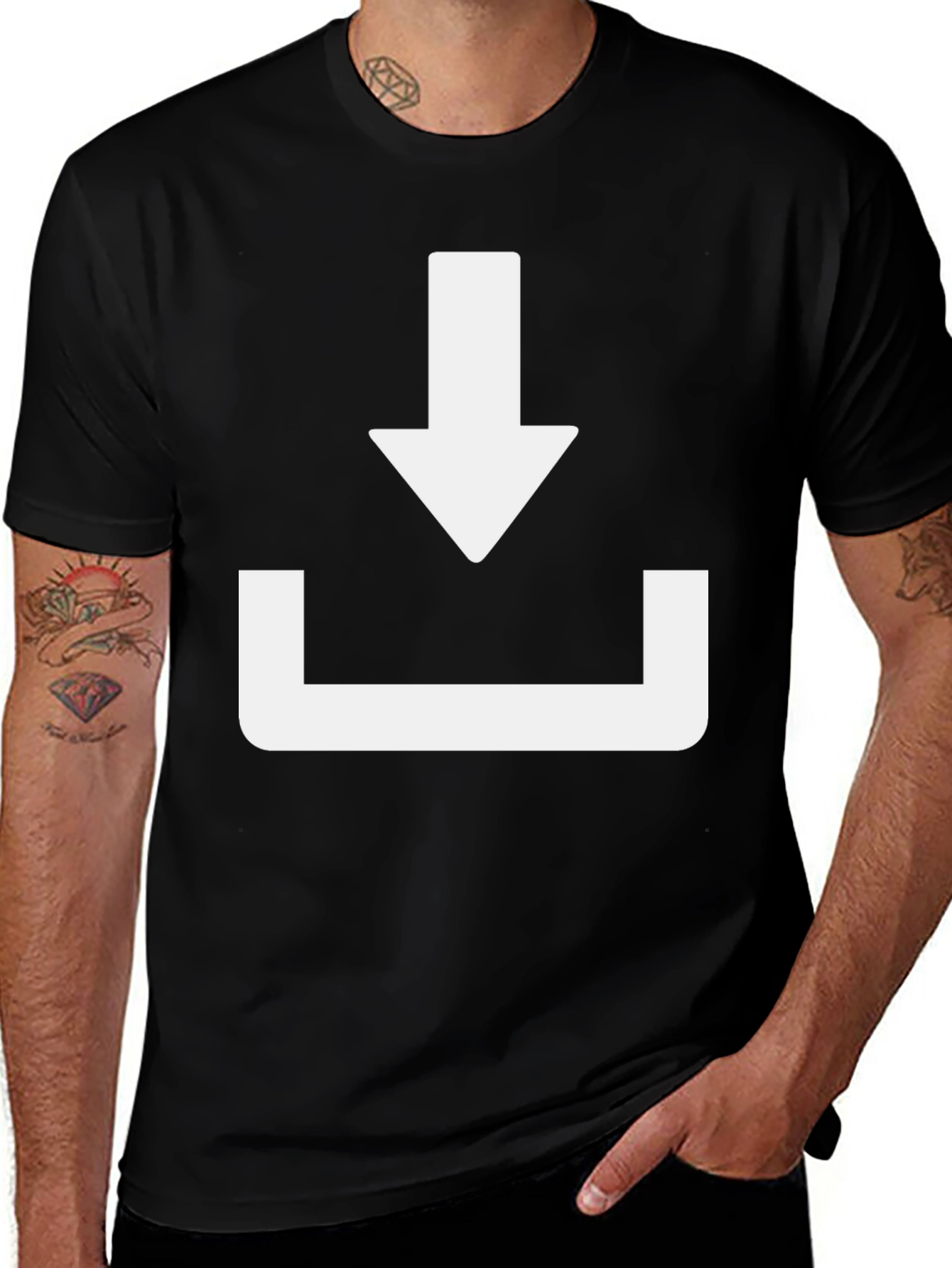 Variant 21 of Download Arrow Graphic T-Shirt - Casual Black Tee
