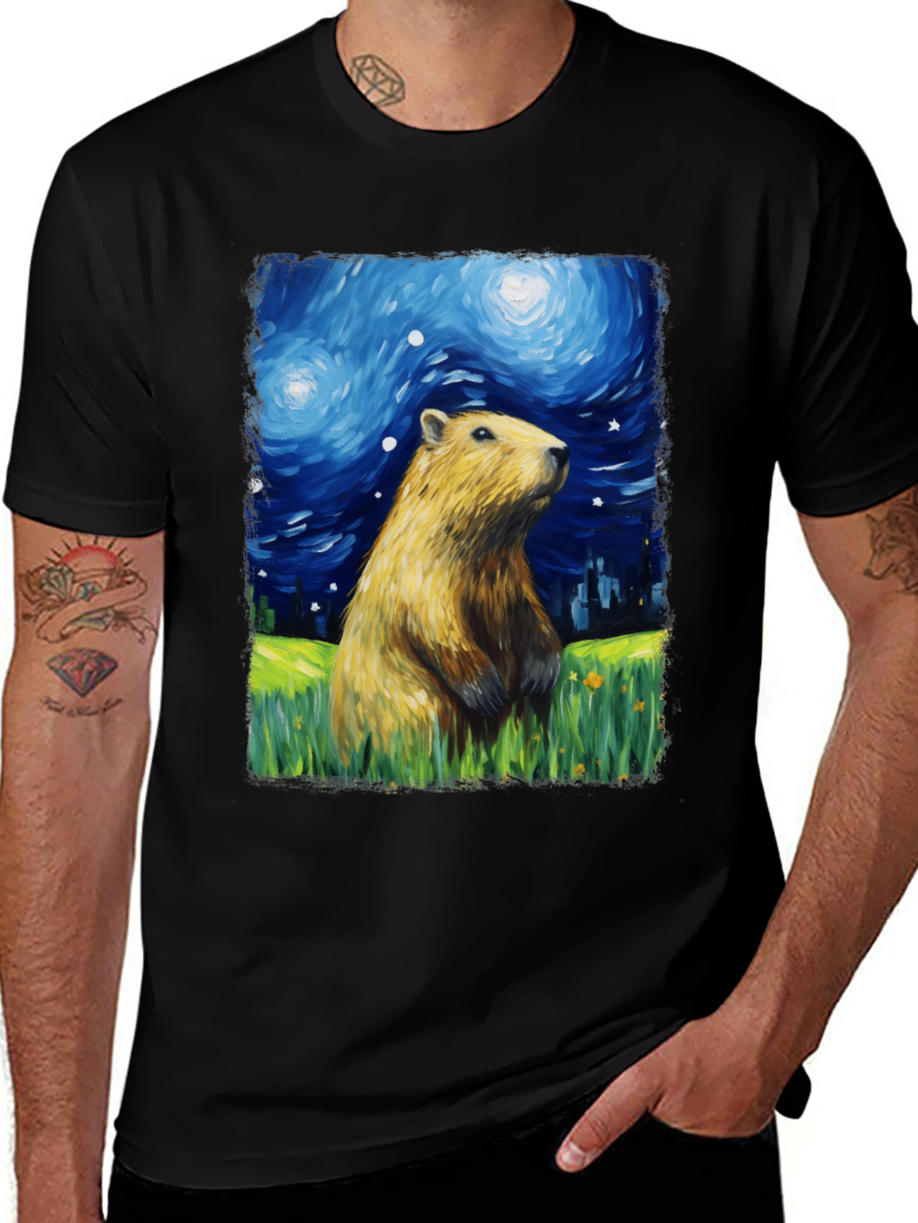 Variant 9 of Starry Night Capybara T-Shirt