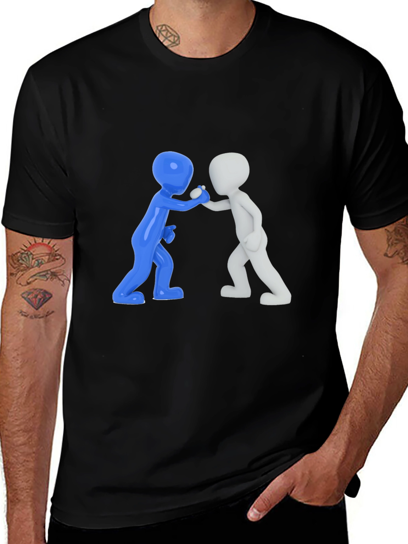 Variant 6 of Casual Graphic Tee - 3D Figures