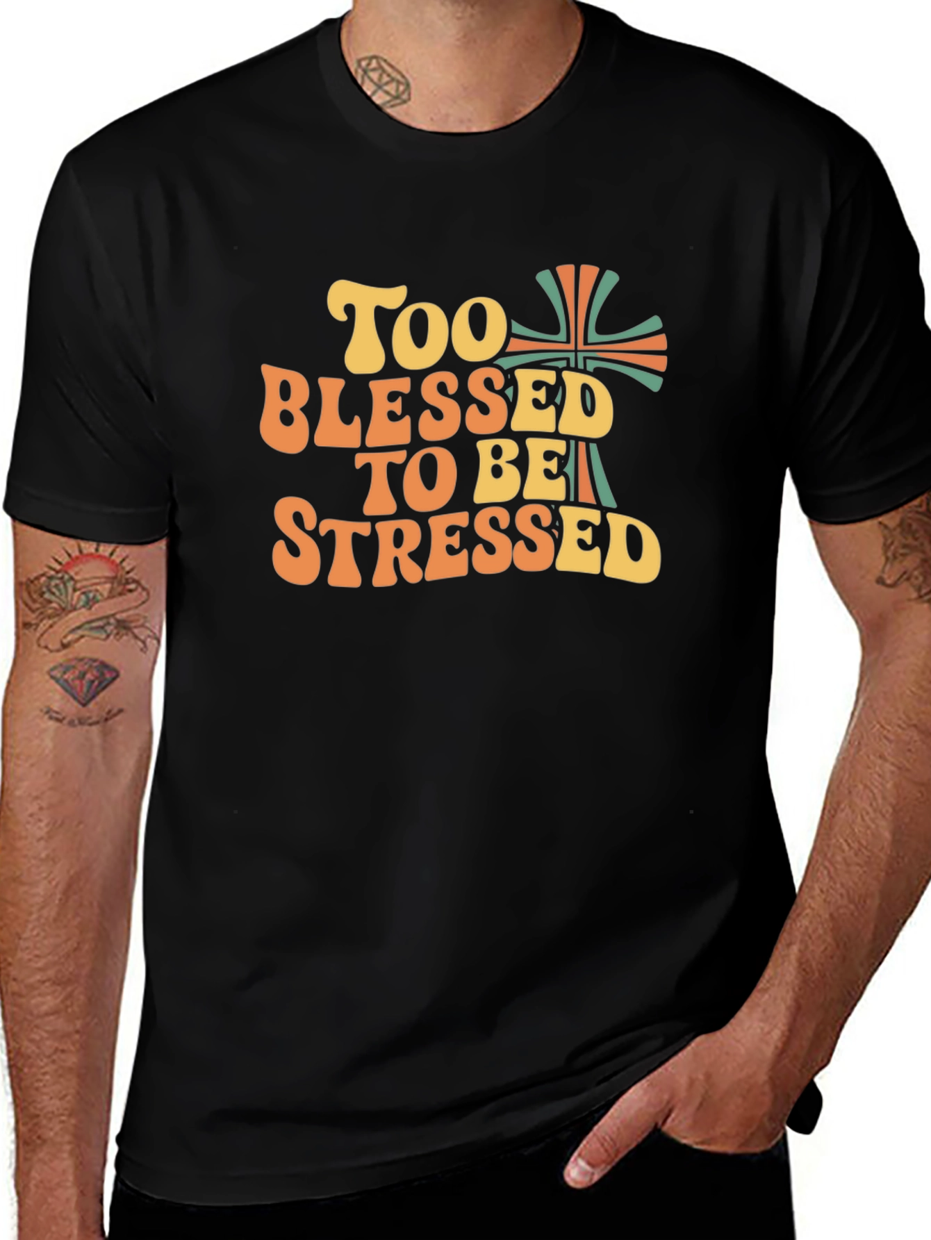 Variant 27 of Too Blessed To Be Stressed Graphic Tee