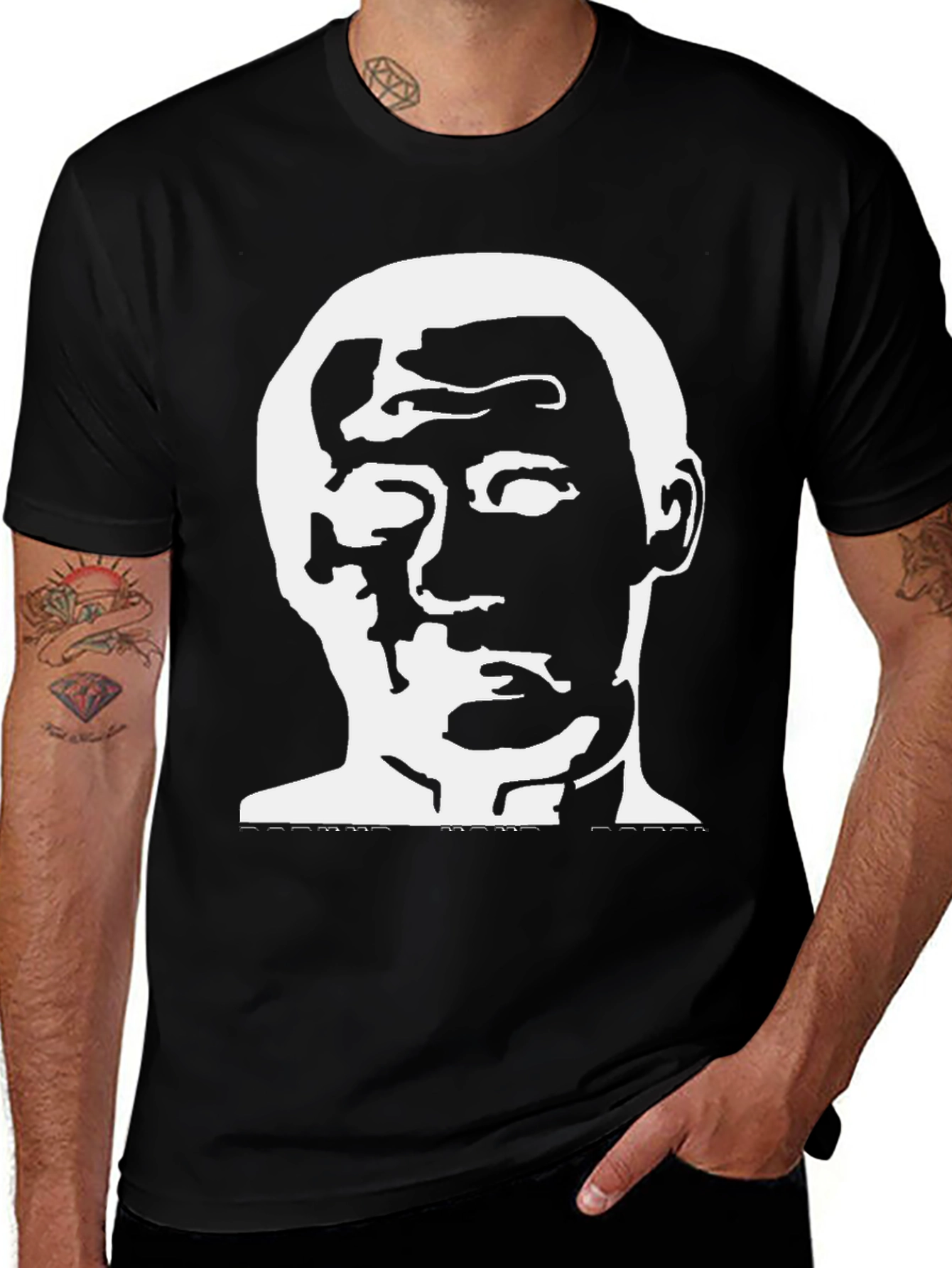 Variant 26 of Abstract Face Graphic Black T-Shirt