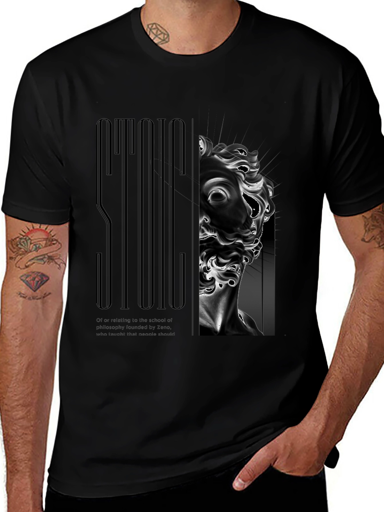 Stoic Philosophy Graphic Print T-Shirt